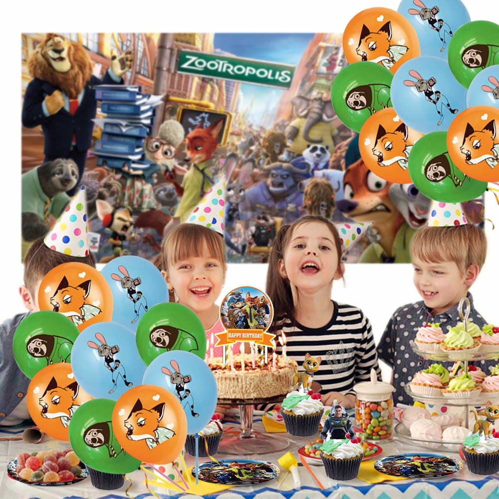 Zootopia Party Supplies Plates Decorations Birthday Cake Topper Banner Decor Backdrop Balloons