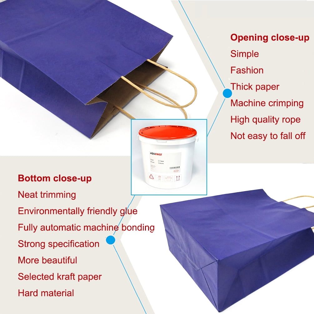 AZOWA Navy Gift Bags Small Kraft Paper Bags with Handles (5 x 3.1 x 8.2 in, Navy Blue Color, 50 Pcs)