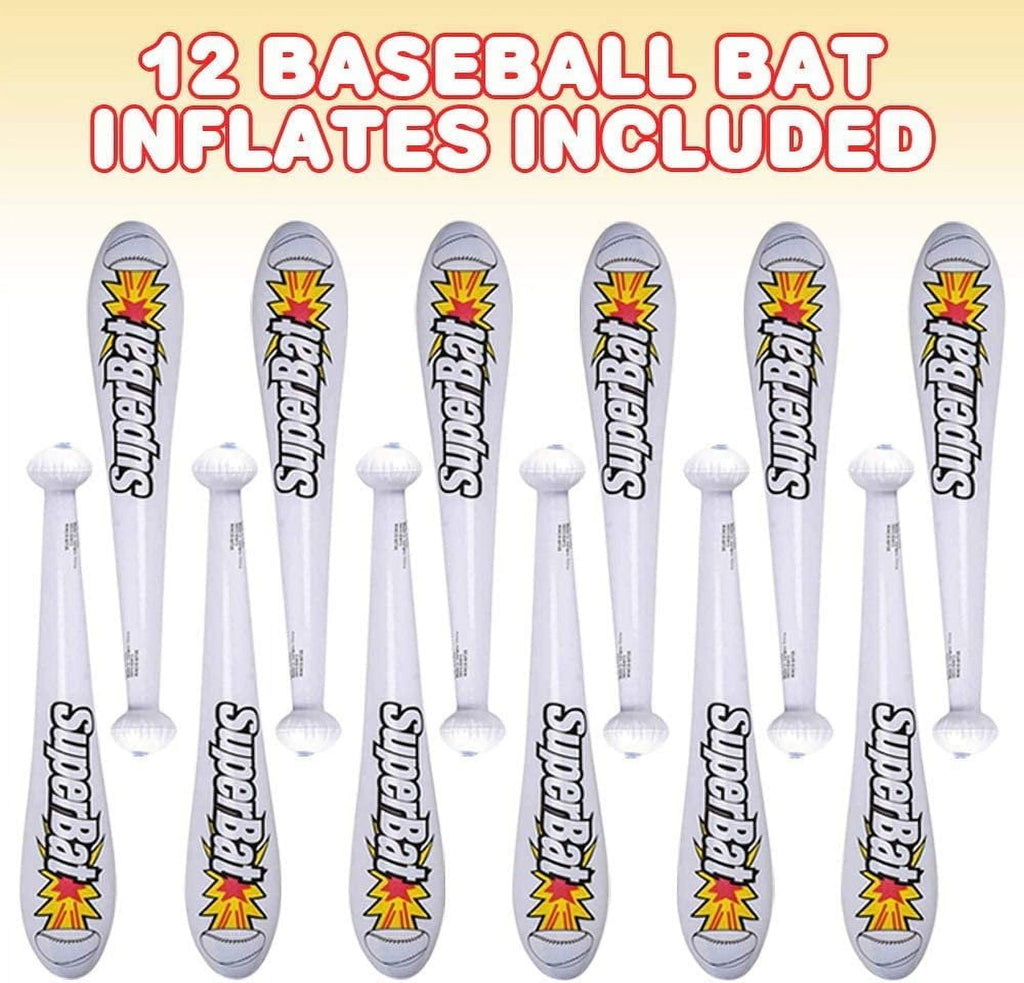 ArtCreativity 22" Inflatable Baseball Bats – Set of 12, Durable Sports Party Favors & Decorations, Goodie Bag Fillers for Kids