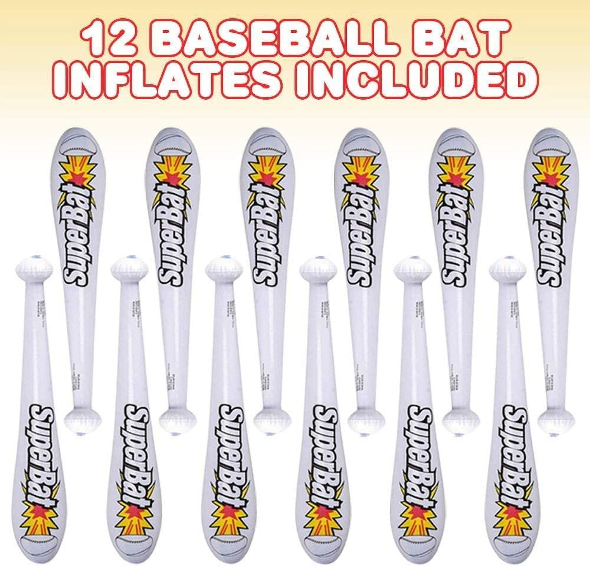 ArtCreativity 22" Inflatable Baseball Bats – Set of 12, Durable Sports Party Favors & Decorations, Goodie Bag Fillers for Kids