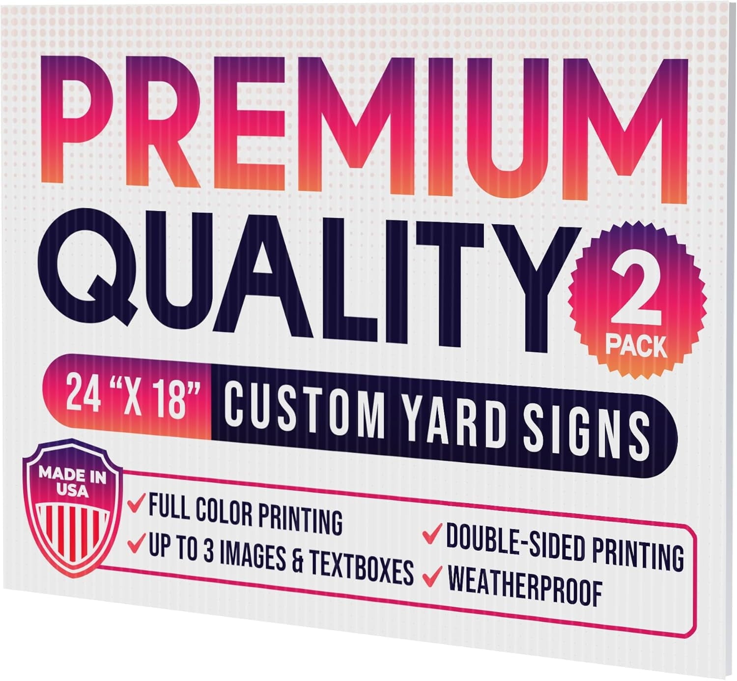 Double Sided Yard Signs, Yard Signs with Full Color Print and Text Business Signs for Outdoors (D1) (2)