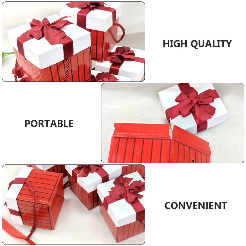 Niceauty 8Pcs Creative Present Box Red Apple Boxes for Presents Chic Design for Family Gift Storage