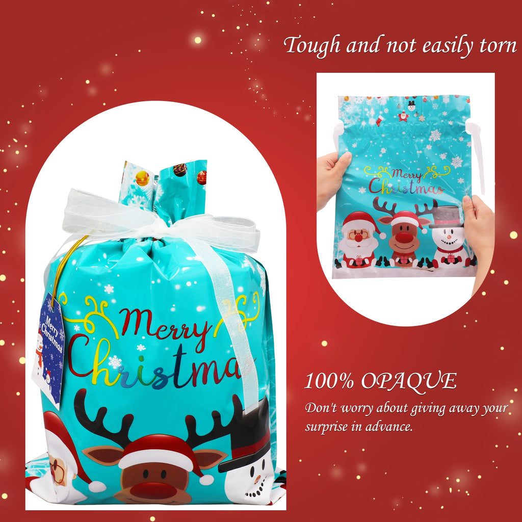 MAGOTAN 40PCS Christmas Gift Bags,10 Seconds Wrapping Gift,Holiday Gift Bags Assorted,Reusable Foil Gift Wrapping Sacks Pouches Xmas Presents Party Favor Goody Bags Jumbo
