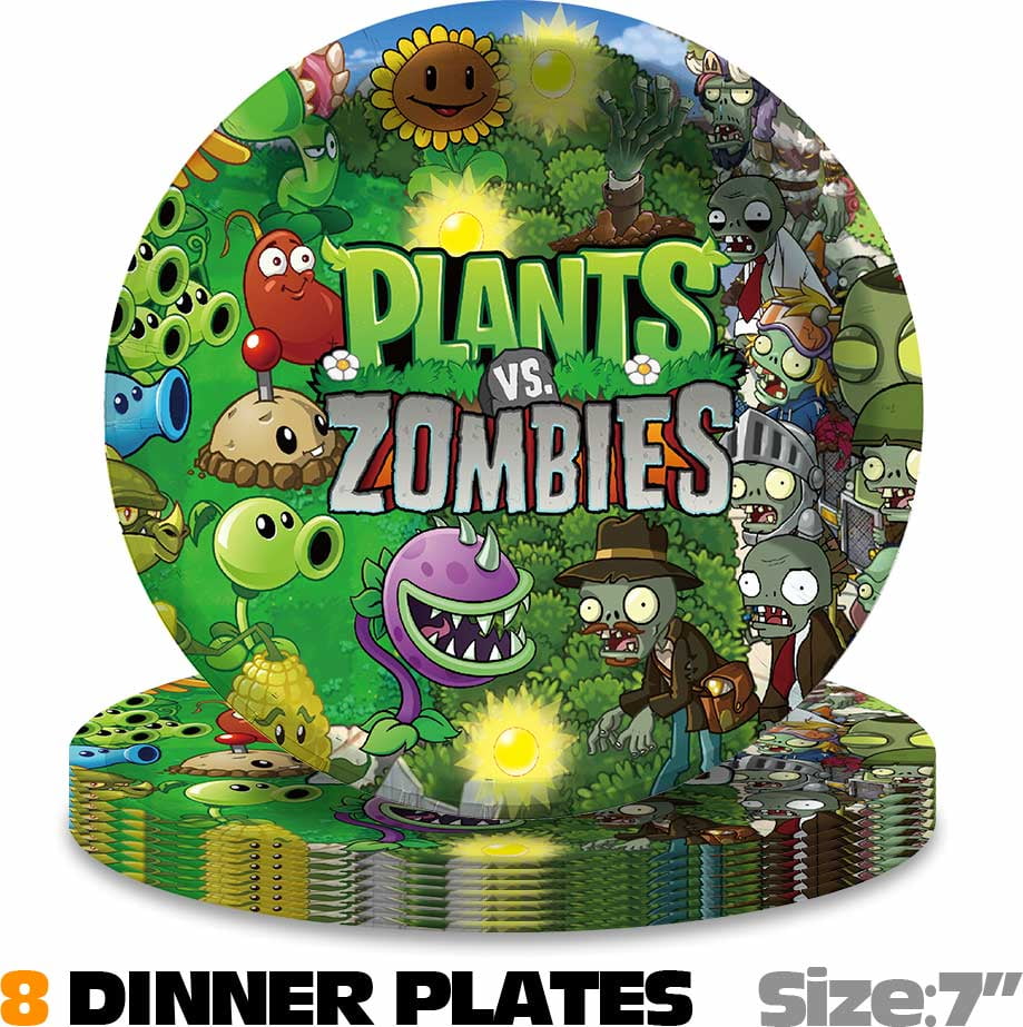 Plants & Zombies Party Supplies Plates Decorations Birthday Cake Topper Banner Decor Backdrop Balloons