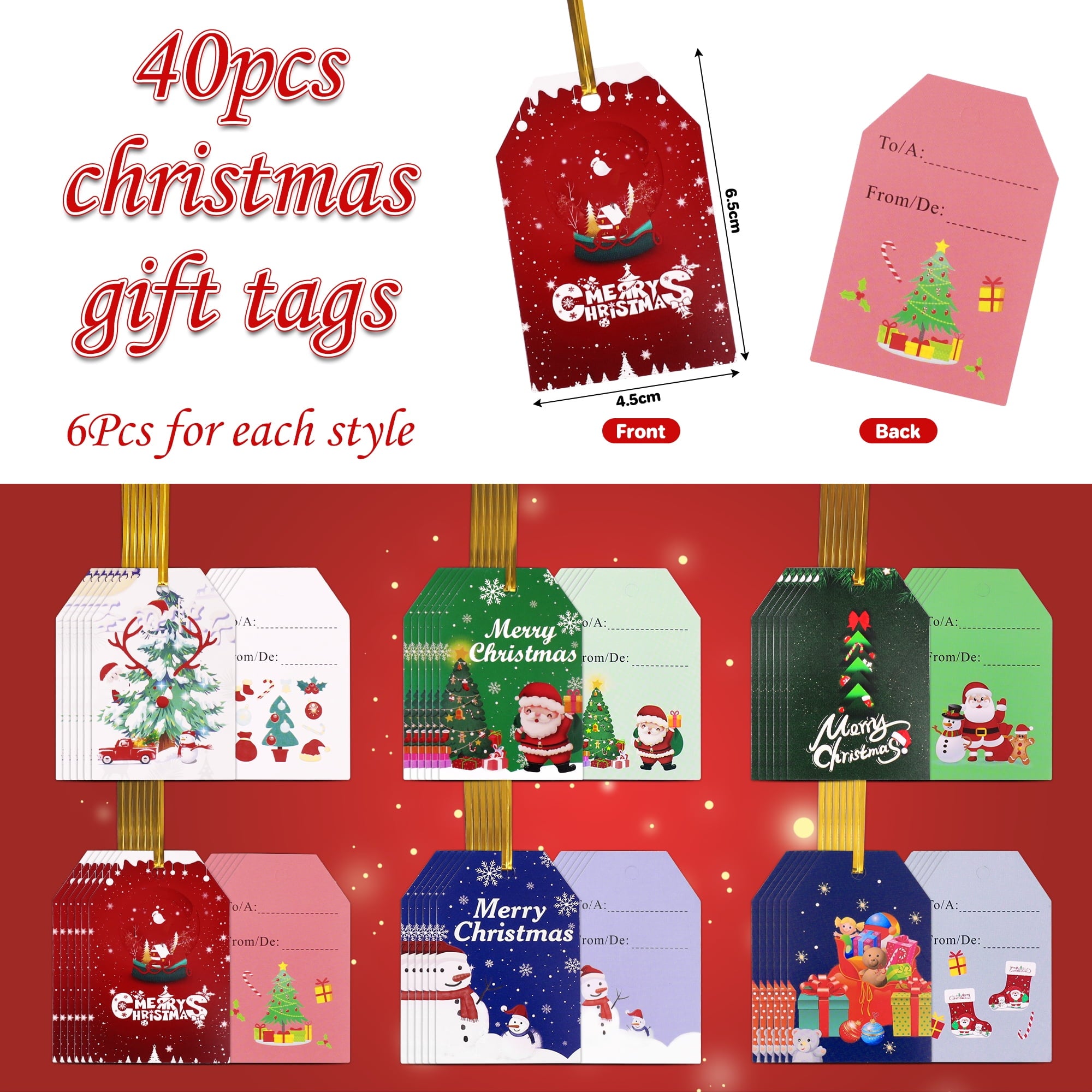 MAGOTAN 40PCS Christmas Gift Bags,10 Seconds Wrapping Gift,Holiday Gift Bags Assorted,Reusable Foil Gift Wrapping Sacks Pouches Xmas Presents Party Favor Goody Bags Jumbo