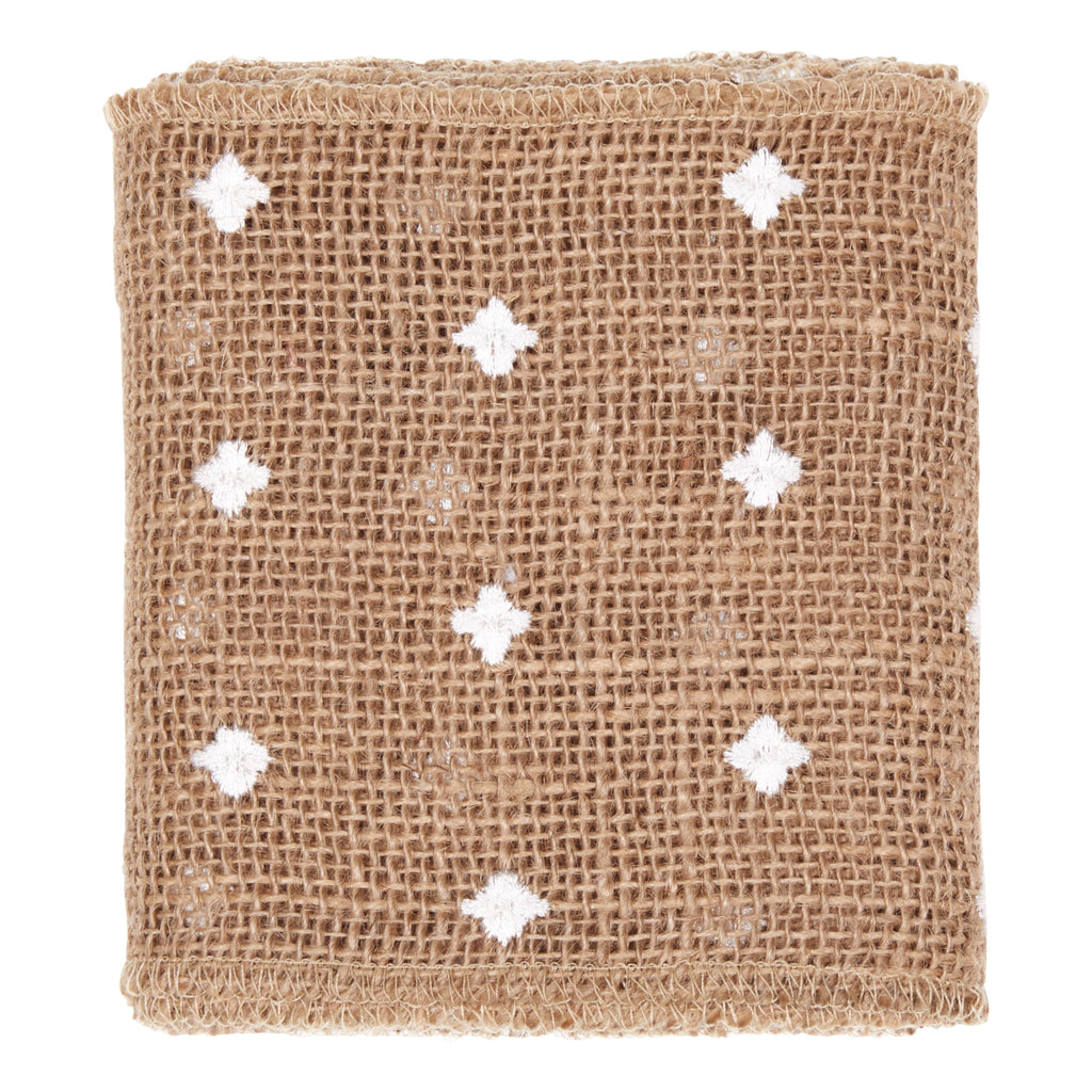 Love, Laugh, Craft Natural Jute Burlap Ribbon, 5"W x 3-Yd, 4-Pk, Precut, Beige/White