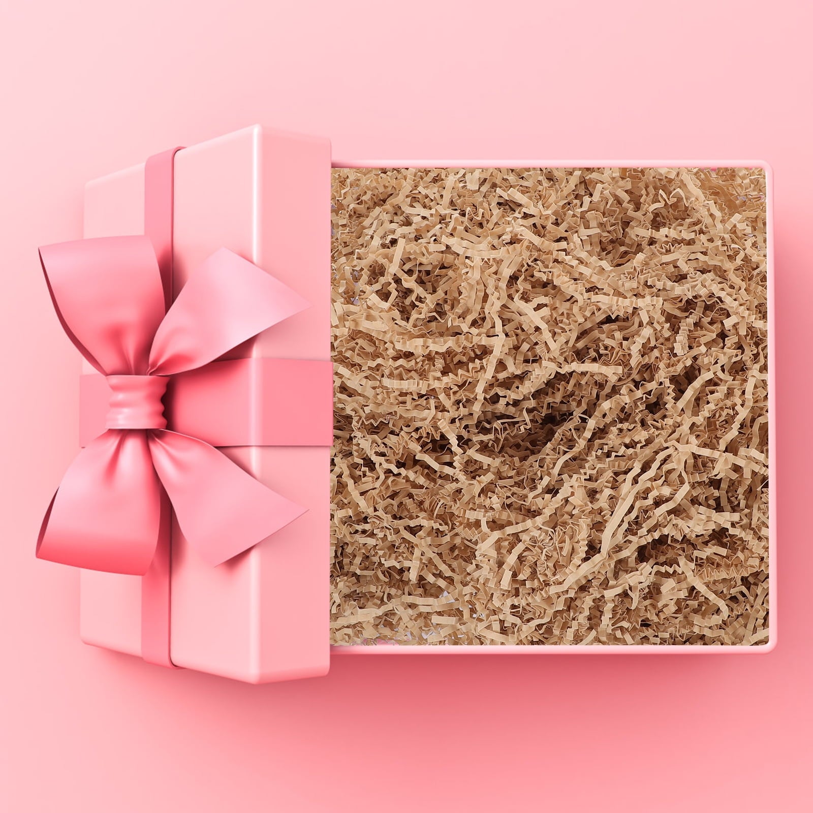 Worgeous  Gift Box Filling Paper Canister Lid Jar Clamp Basket Baskets Khaki