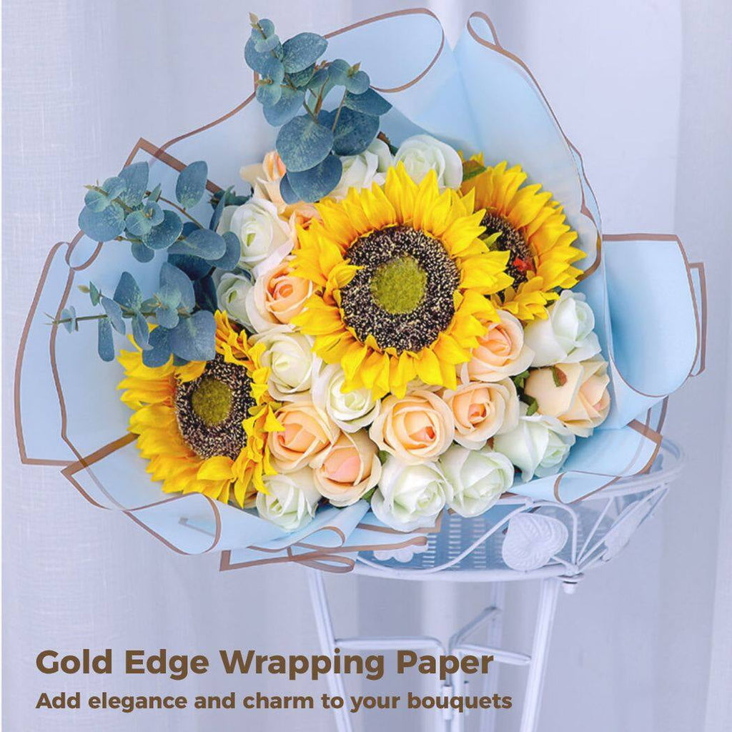 100pcs 10Colors Wrapping Paper, Waterproof Flowers Packaging Paper, DIY Wrapping Sheets for Gift Box Florist Bouquet 23 x 23 in