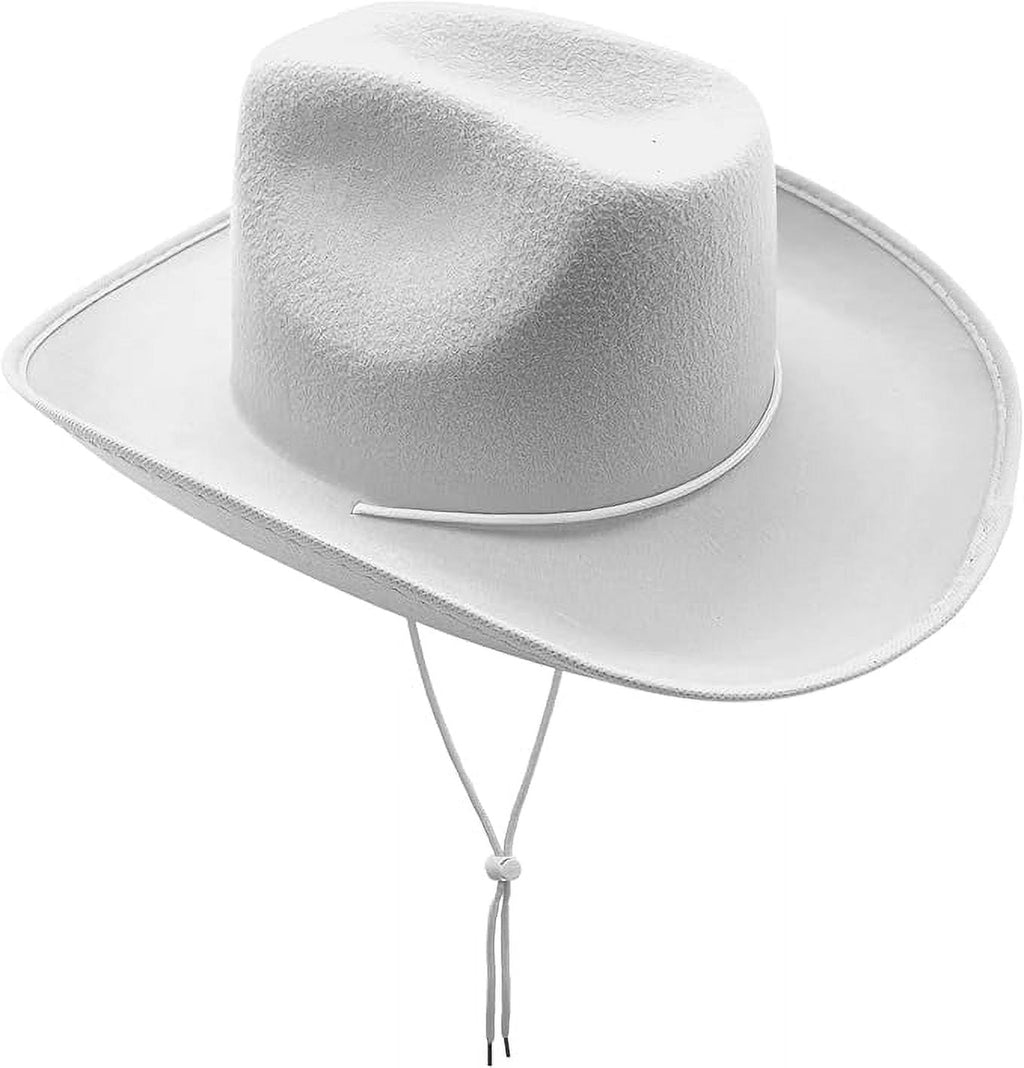 4E’s Novelty White Cowboy Hat for Women & Men - White Cowboy Hat for Women, Ideal Cowboy Hat for Girls & Boys, Costume Hat, Western Party Accessory