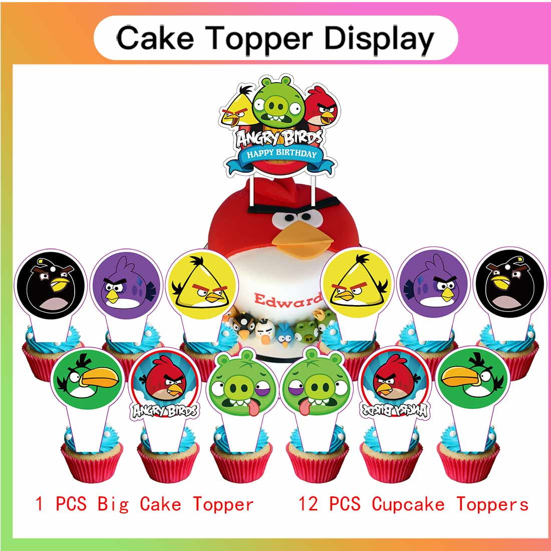Angry Birds Party Supplies Decor Tableware Backdrop Banner Cake Topper Balloons Birthday Decorations