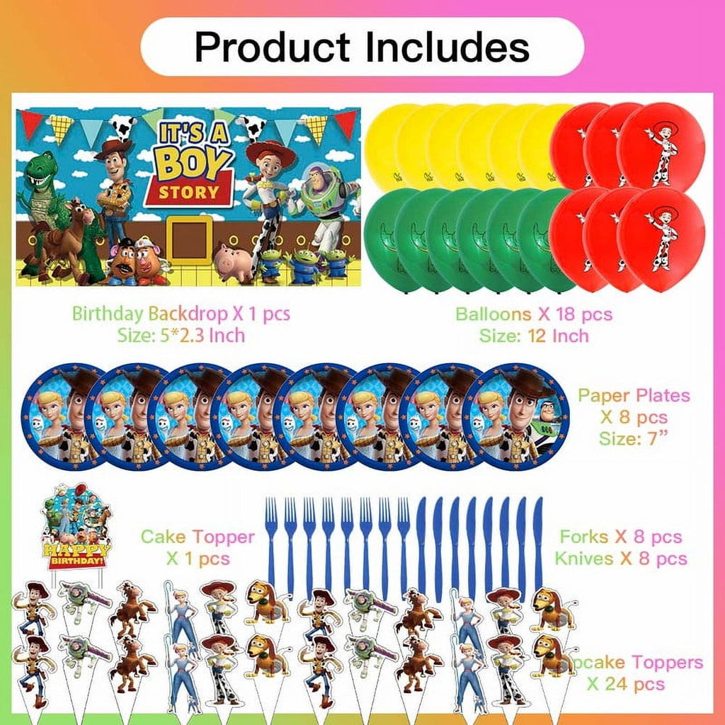 Toy Story Party Supplies Plates Decorations Birthday Cake Topper Banner Decor Backdrop Balloons