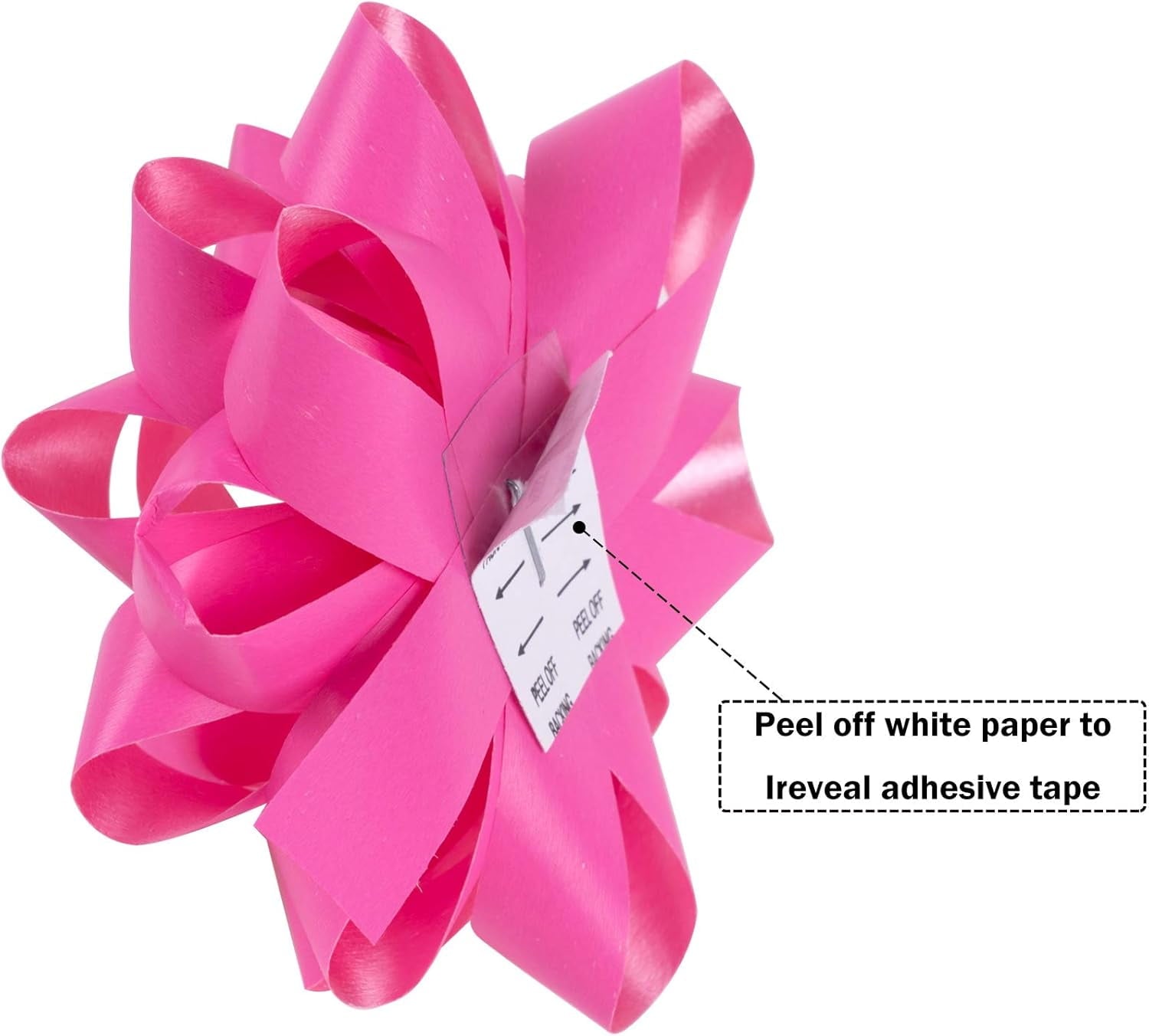 19 Pcs Gift Bows Assortment - 16 Multi Colored Assorted Size Gift Bows(Pink, White, Silver), 2 Crimped Curling Ribbons, 1 Pink Curly Bows, Perfect for Christmas, Holiday, Party