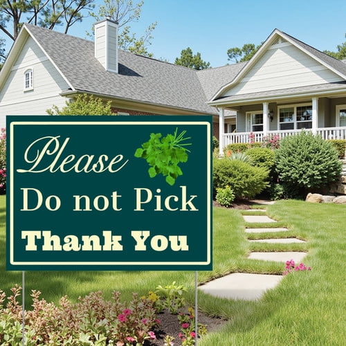 ZXCXRQFa Please Do Not Pick Coriander Yard Sign With Stake,Private Property Vegetable Sign Plant Markes for Lawn Yard Farm 9 x 12 Inches Sturdy Rust Free Weatherproof,Easy to Install