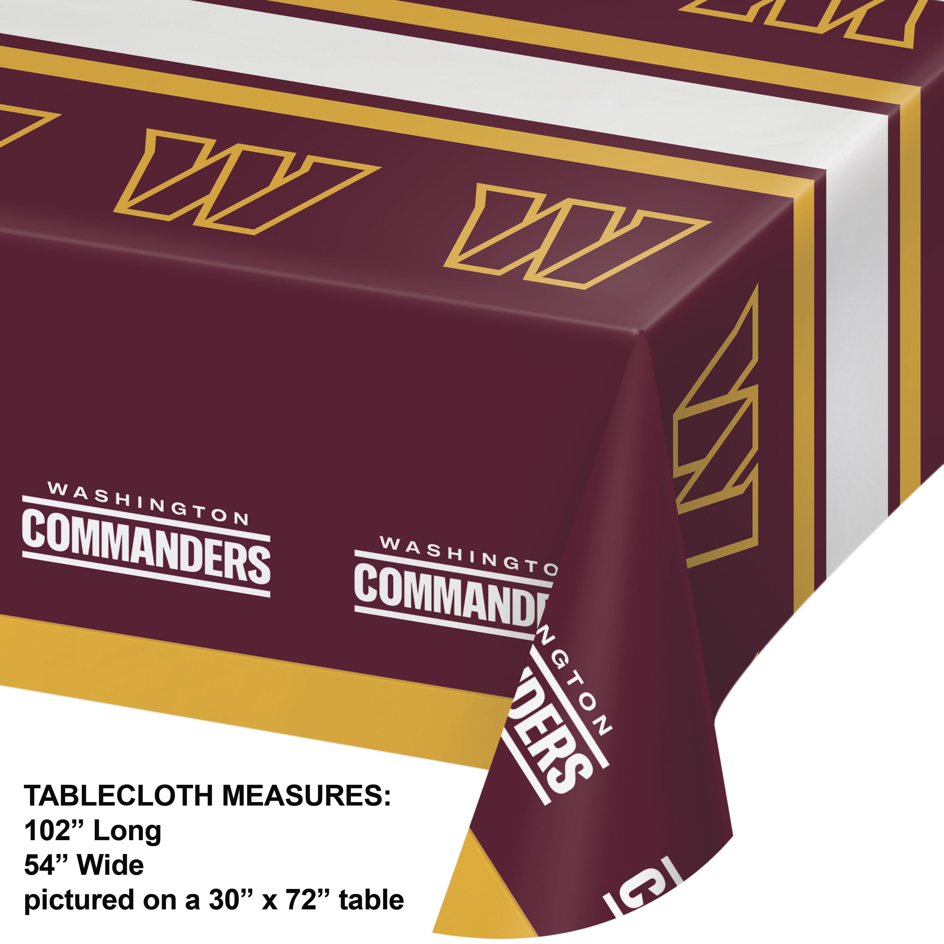 Washington Commanders Plastic Tablecloth, 3 ct