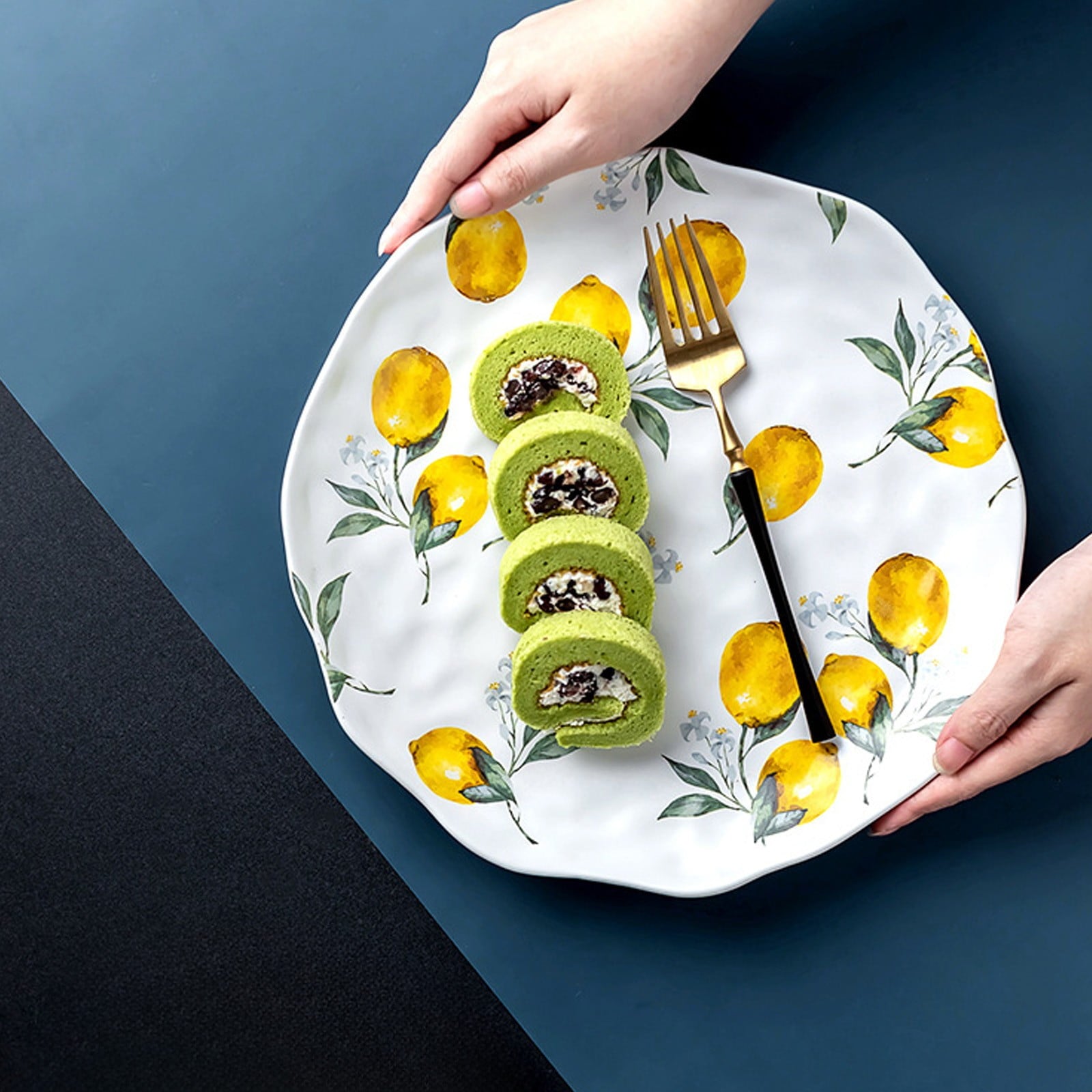 Yellow Yellow Ceramic Lemon Shaped Decorative Plates For Dessert Fruit Serving Coffee Table Kitchen Household Tableware Dish Set And Afternoon Tea Accessories