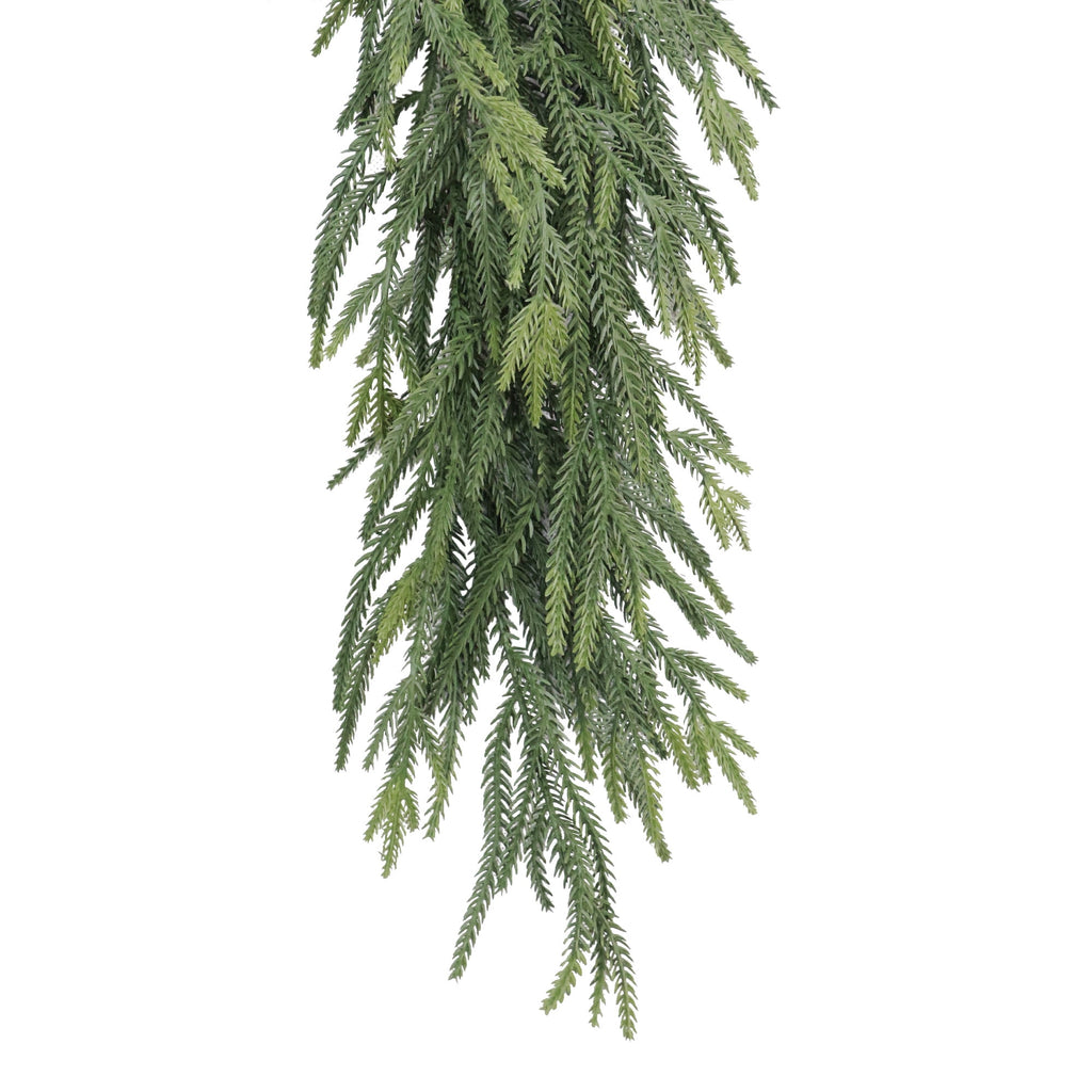 My Texas House 9ft Natural Feel Norfolk Artificial Christmas Garland, Non-lit, Green, Soft PE