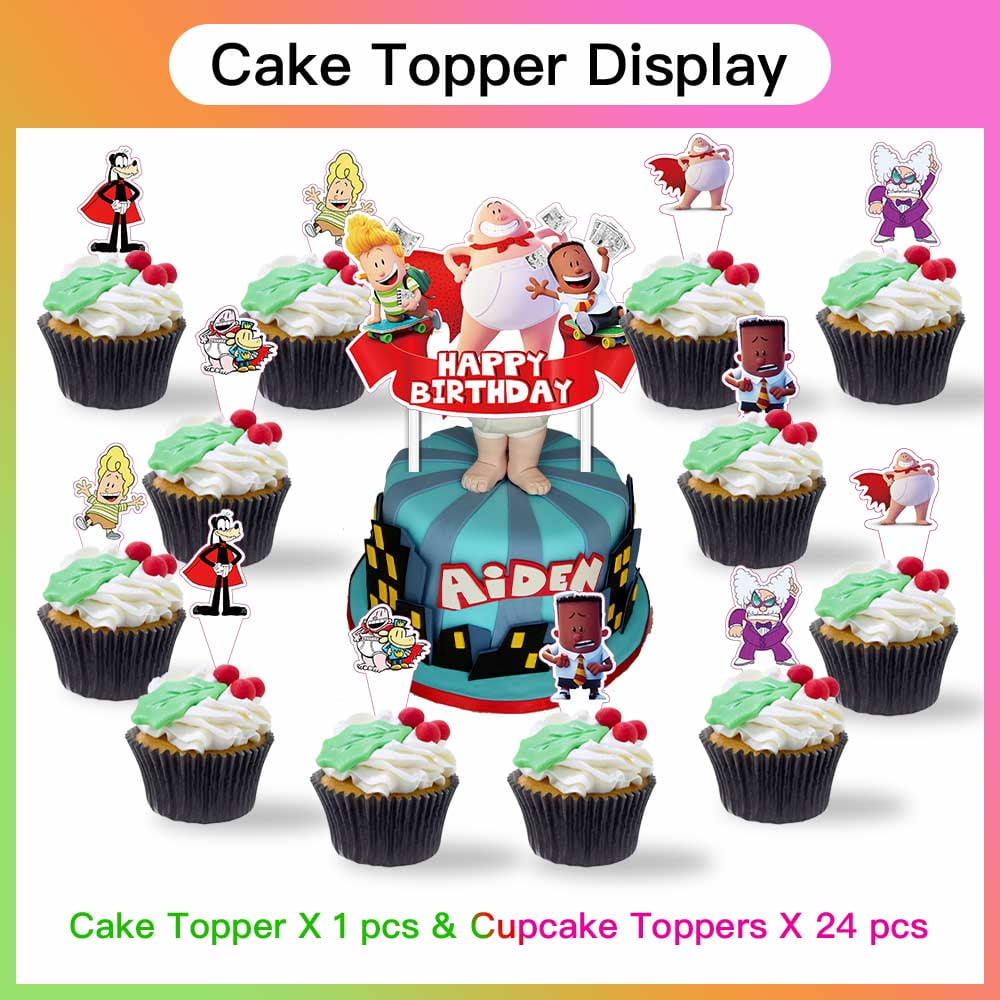 Captain Underpants Party Supplies Plates Decorations Birthday Cake Topper Banner Decor Backdrop Balloons