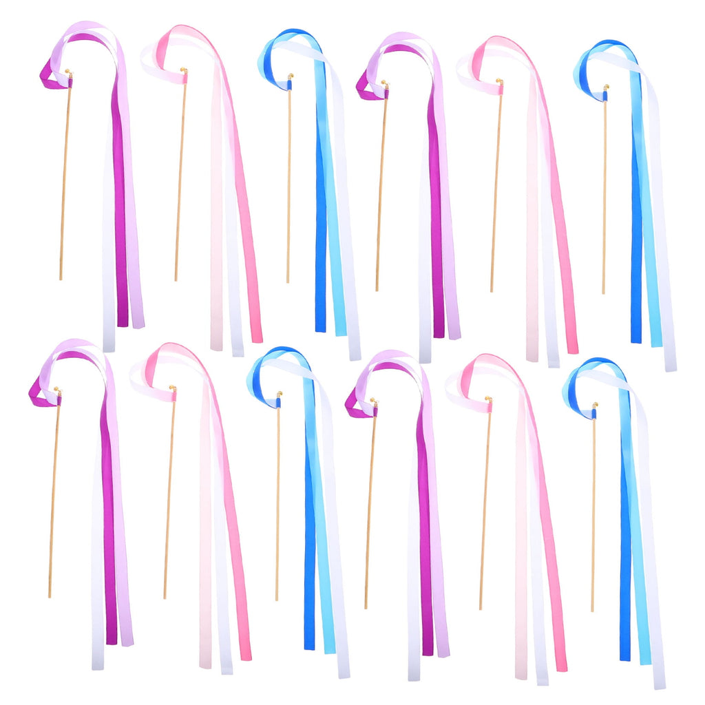WHAMVOX 30pcs Wedding Streamers Wedding Ribbon Sticks Ribbon Wand for Wedding Party Accessories Wedding Ribbon Streamers Decoration