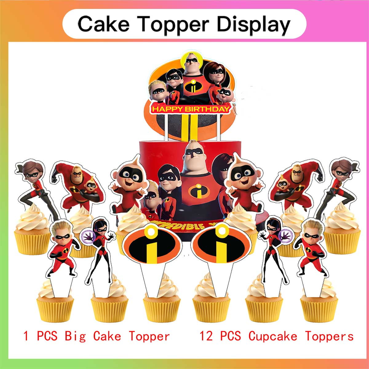 The Incredibles Birthday Party Supplies Balloons Plates Decoration Cake Topper Decor Tableware Banner Backdrop