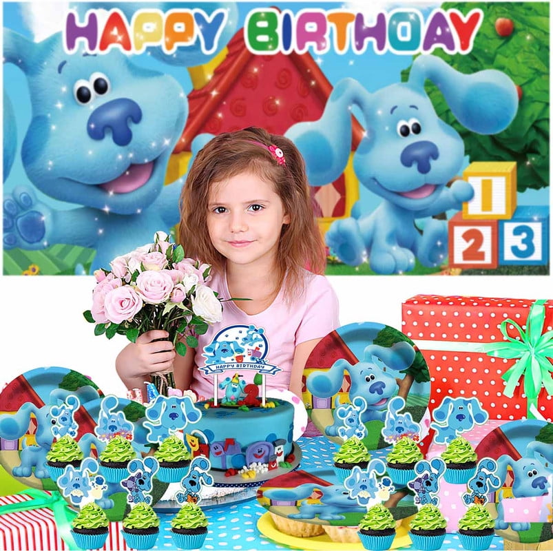Blue's Clues Birthday Party Supplies Balloons Plates Decoration Cake Topper Decor Tableware Banner Backdrop