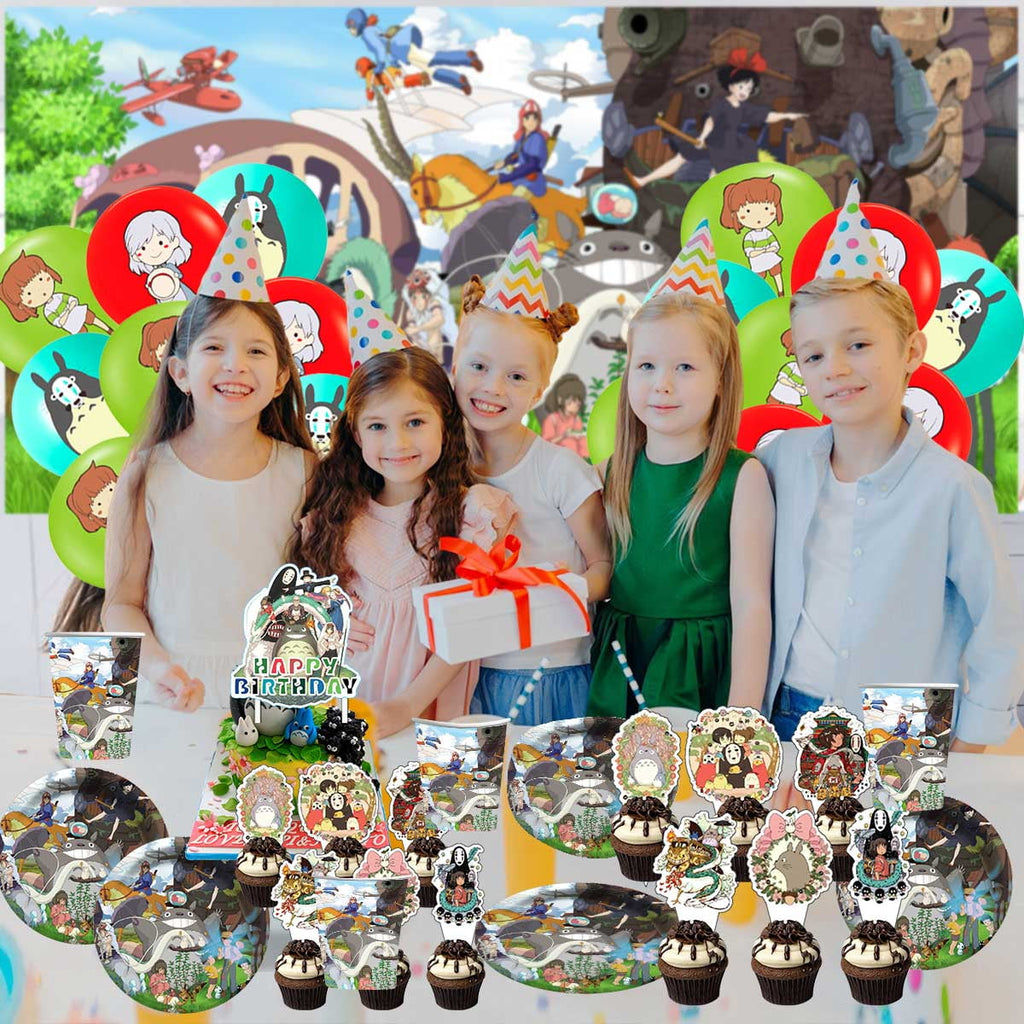 Studio of Ghibli Party Supplies Cake Topper Decor Banner Backdrop Tableware Balloons Birthday Decorations