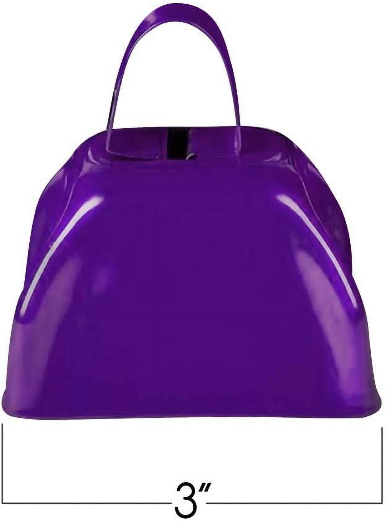 ArtCreativity 3" Purple Metal Cowbell Noisemakers - pack of 12 - Loud Sports & Party Noise Makers