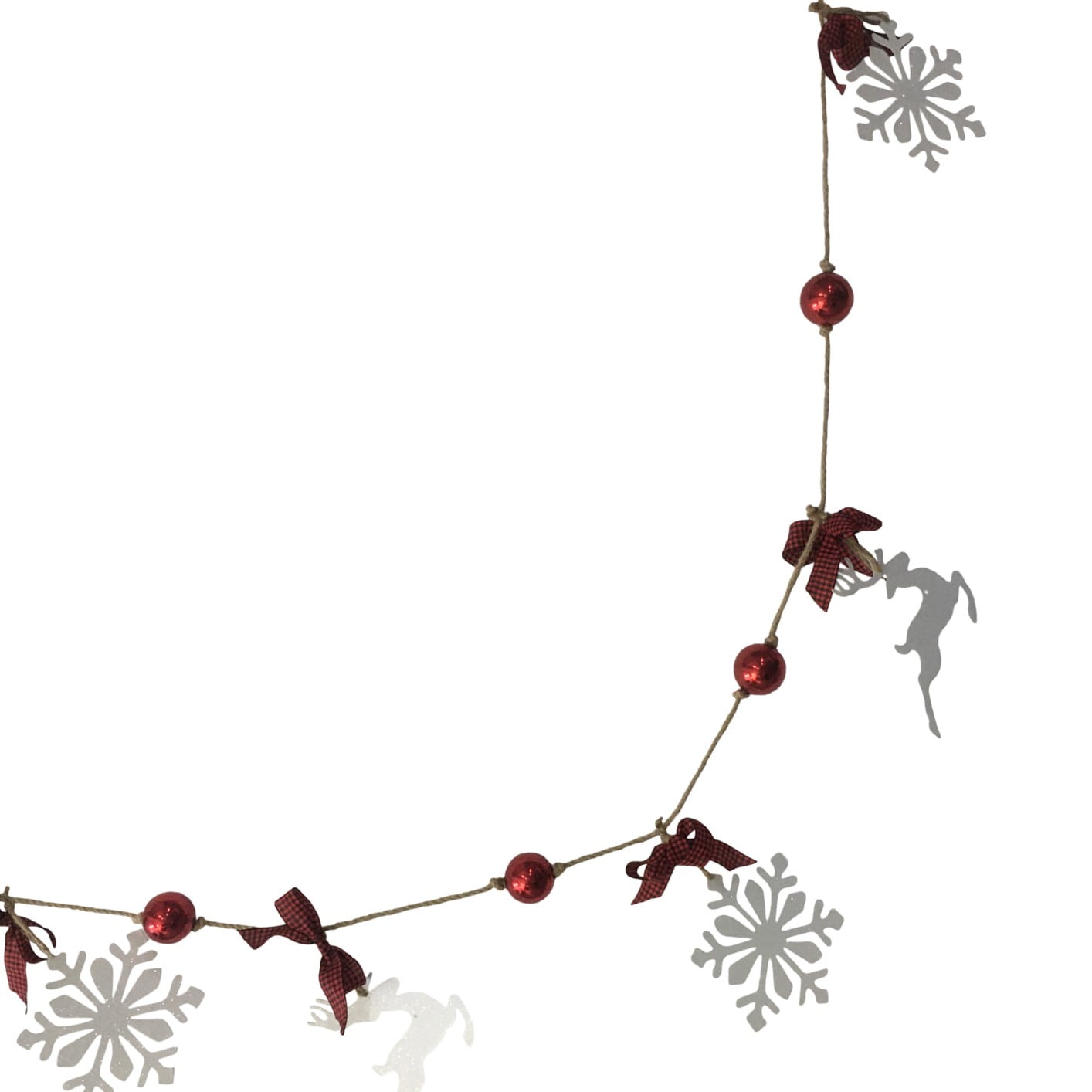 Northlight Snowflake Reindeer Unlit Garland, 7" (Multi-color)