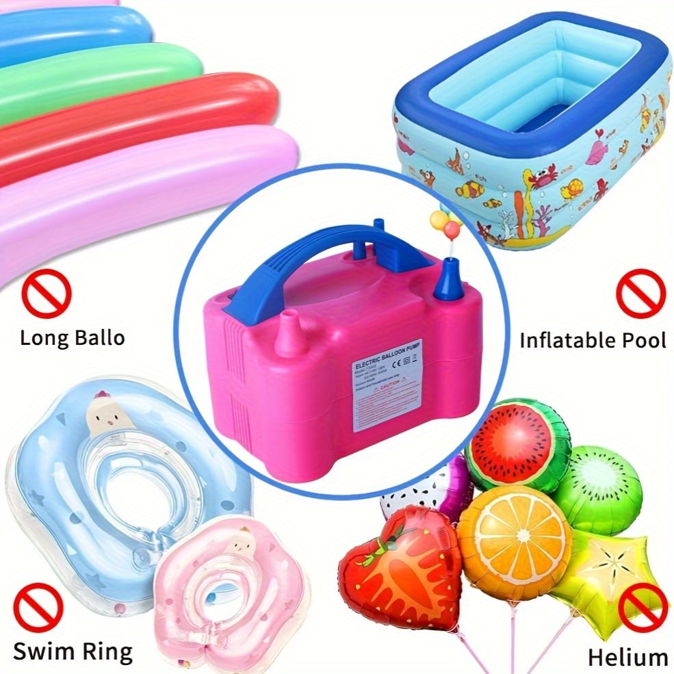 Balloon Pump, Balloon Pump Electric, Electric Balloon Pump At Home, Portable Air Blower With Dual Nozzle Balloon Air Pump For Decoration, Party And Save Time, Without Battery