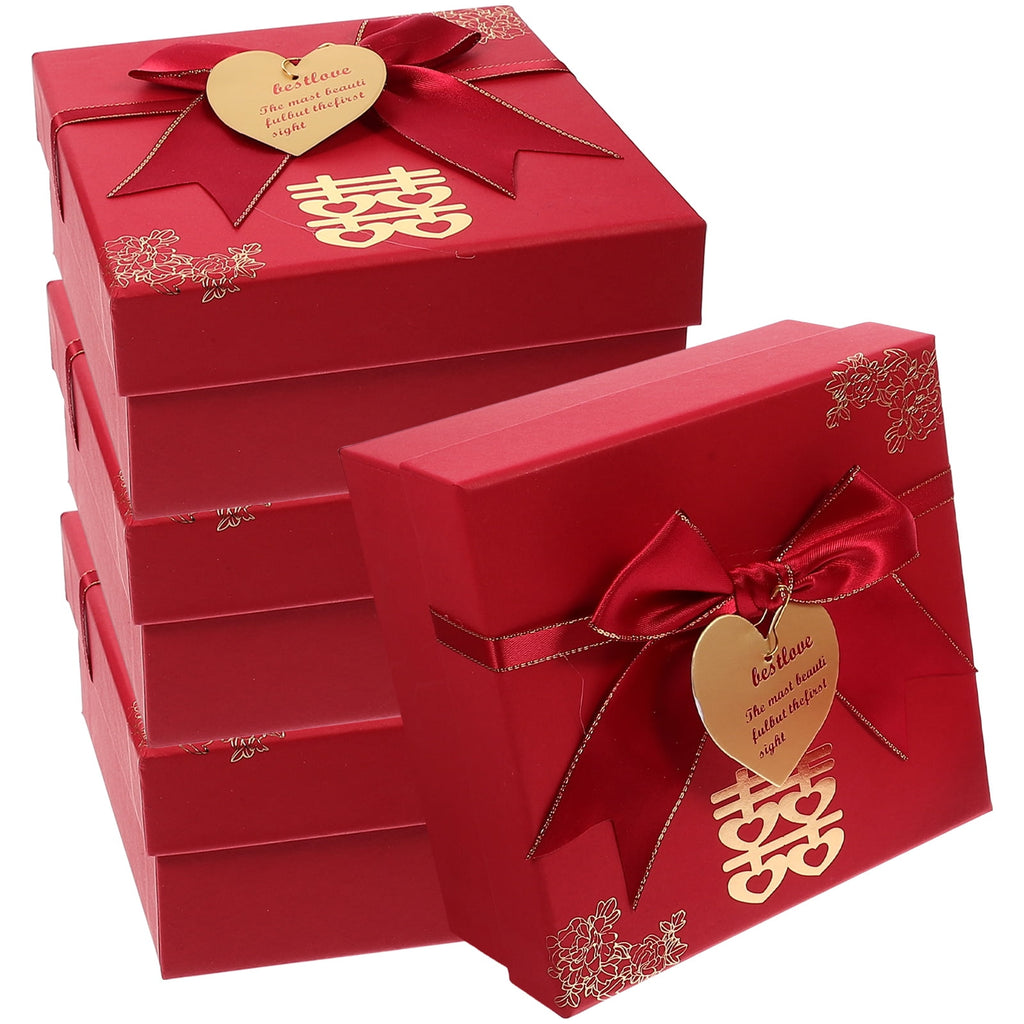4pcs Chinese Wedding Paper Boxes Paper Cases Paper Present Wrapping Materials