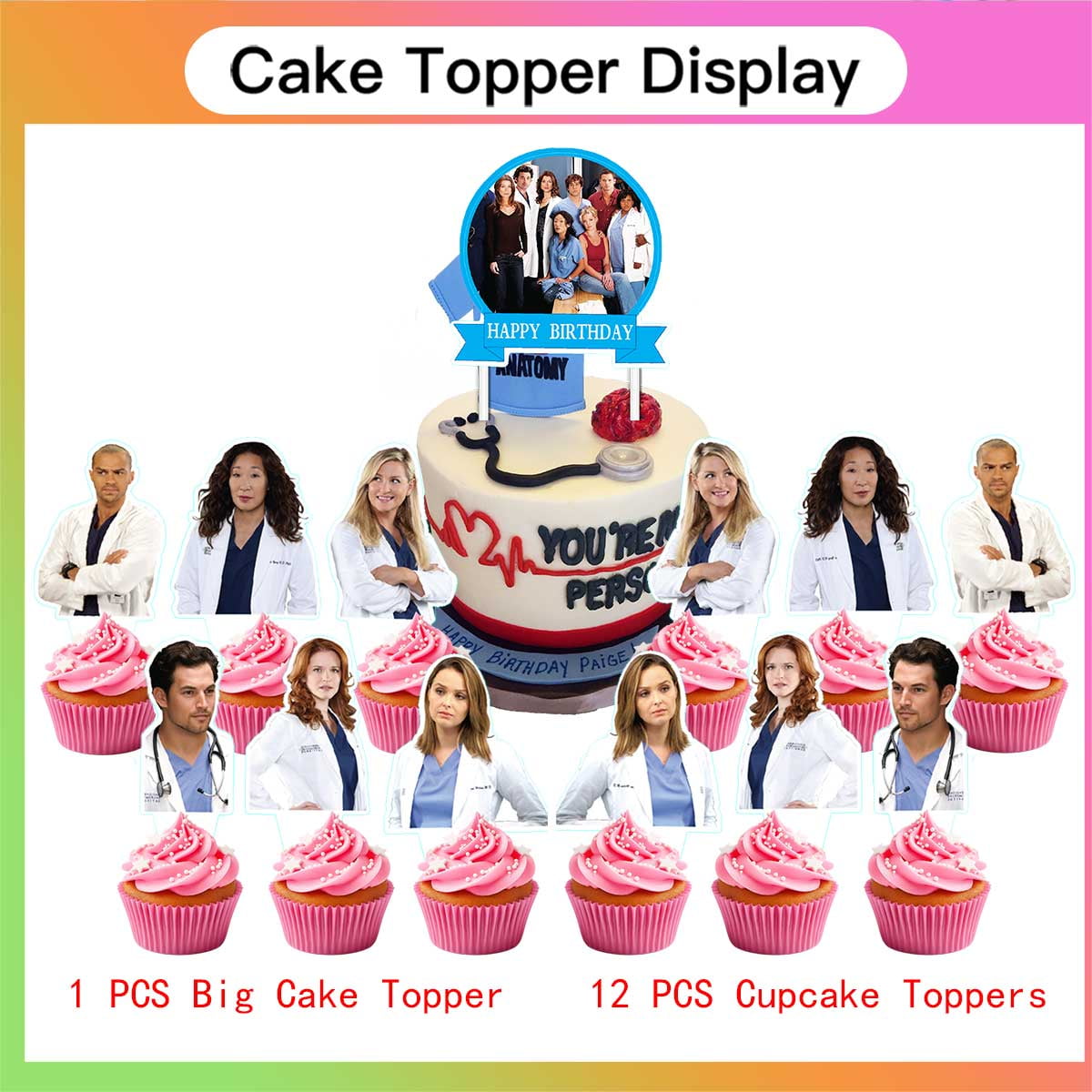 Grey's Anatomy Plates Balloons Party Supplies Plates Cake Toppers Decorations Banner Tableware Birthday Decor