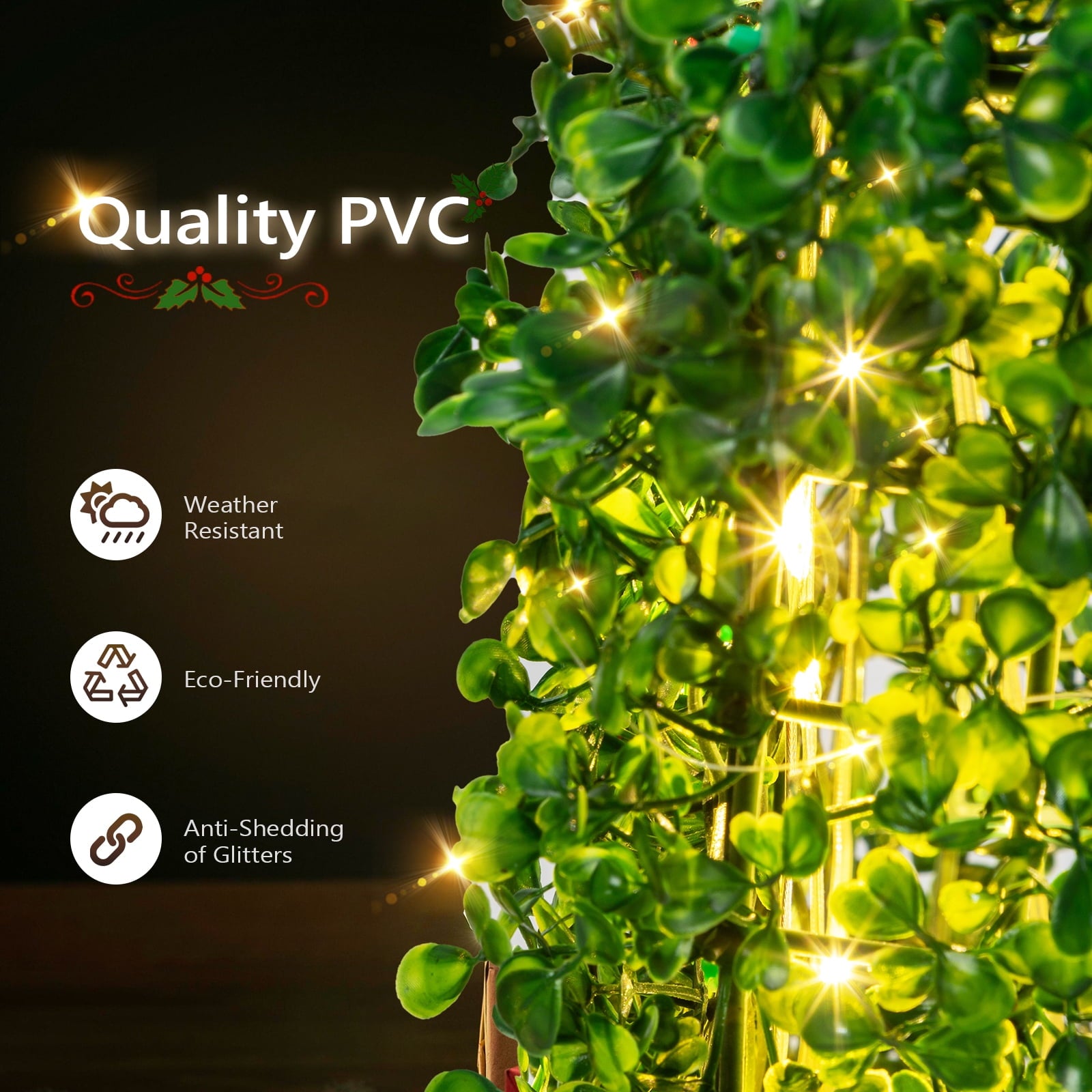 Zimtown 3 Set Lighted Gift Boxes Christmas Decorations PVC LED150 Light for Indoor Outdoor Decor