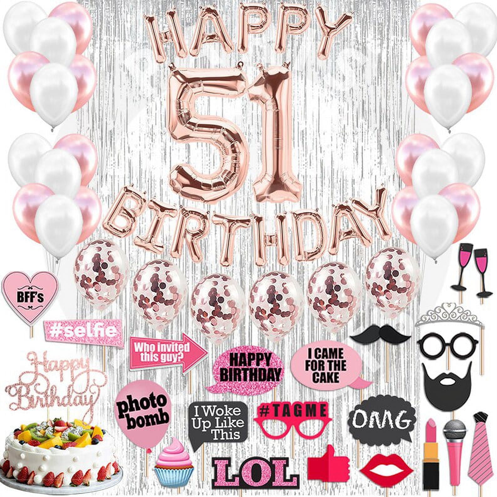 4th Birthday Decorations Party Supplies, Rose Gold 4Number Balloons 4th Foil Mylar Balloons Latex Balloon Decoration 4th Birthday Gifts