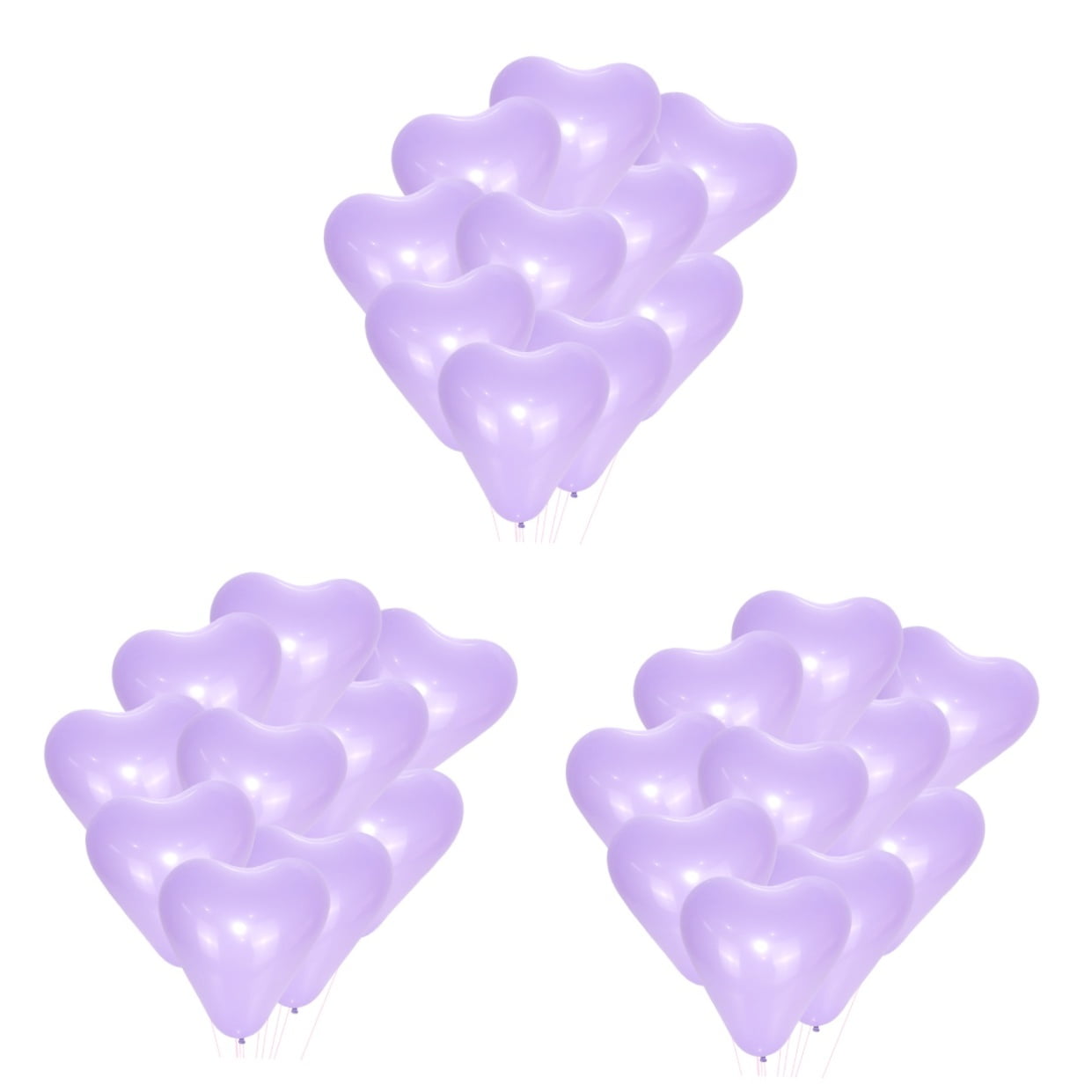 300 pcs Romantic Heart Shape Balloons Balloons Decorative Balloons Party Supplies Favors for Wedding (Purple)