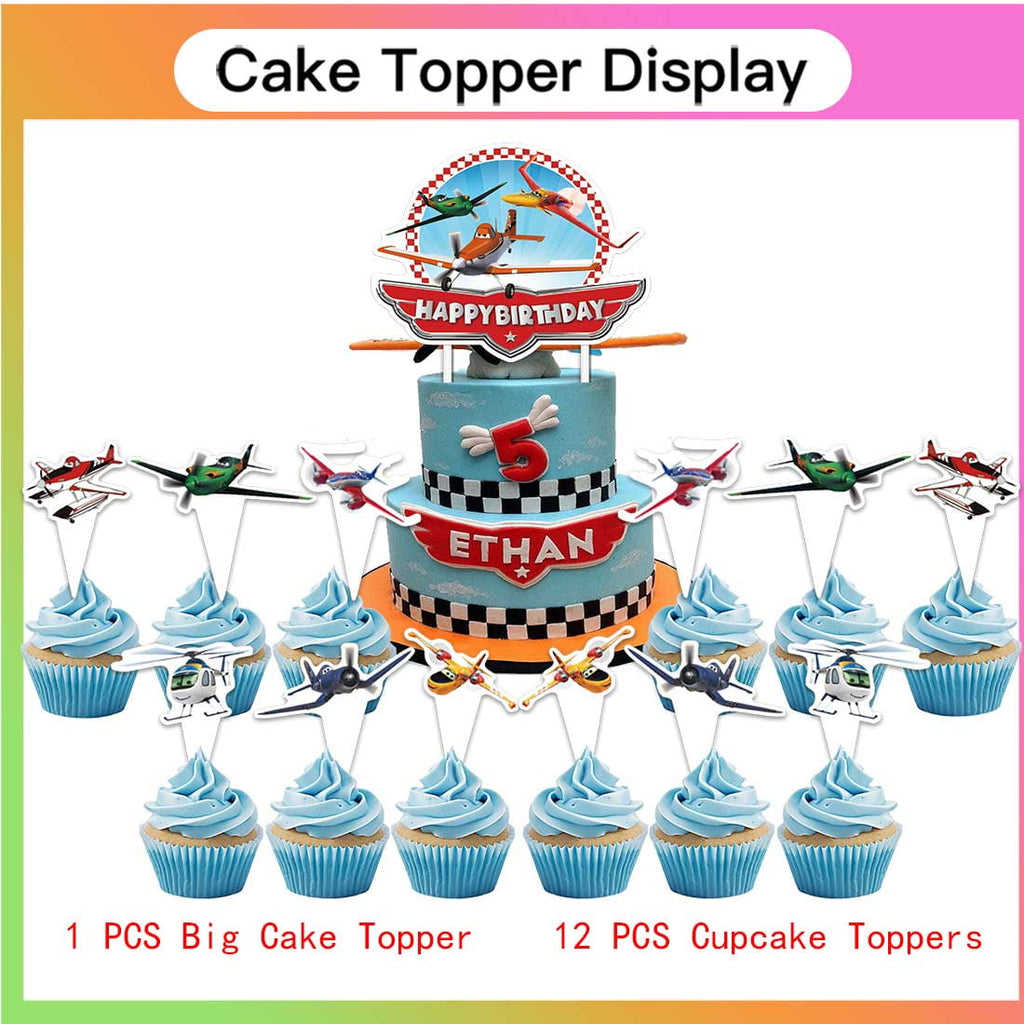 Planes Fire and Rescue 4th Tableware Balloons Cake Toppers Backdrop Banner Supplies Party Decor Plates Decorations