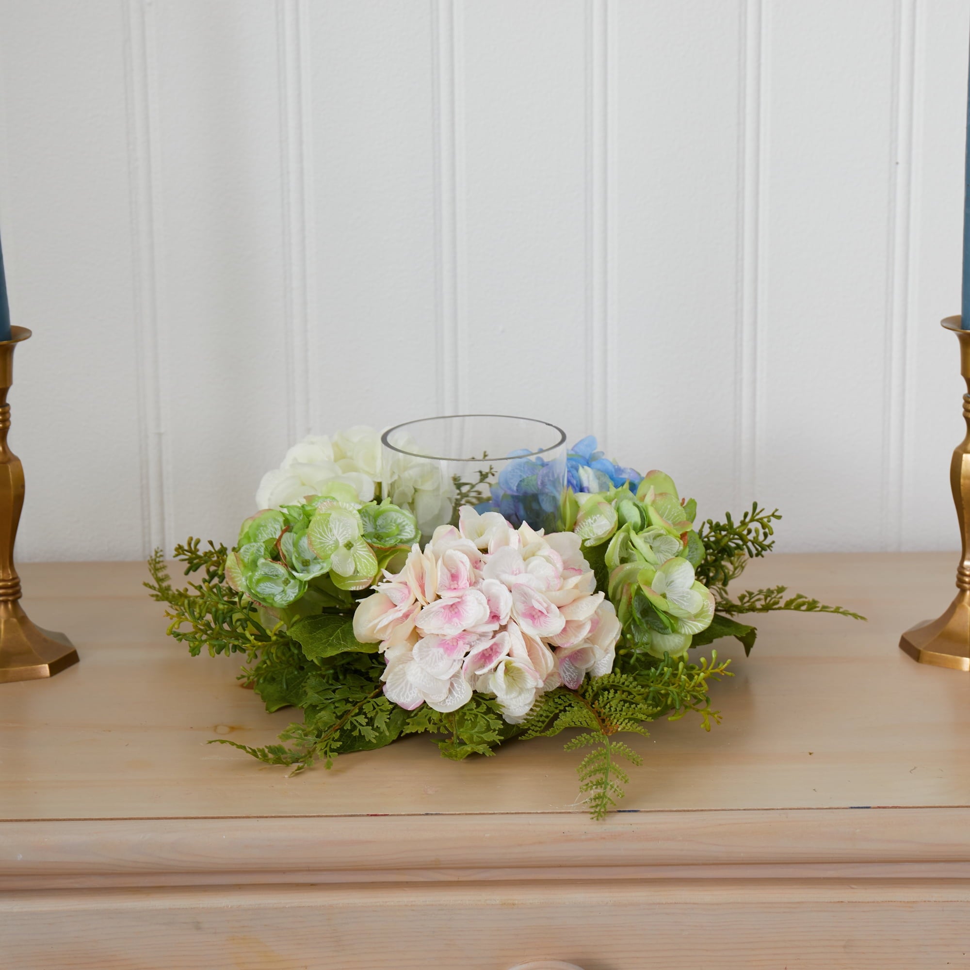 Nearly Natural Hydrangea Artificial Flower Candelabrum, Multicolor