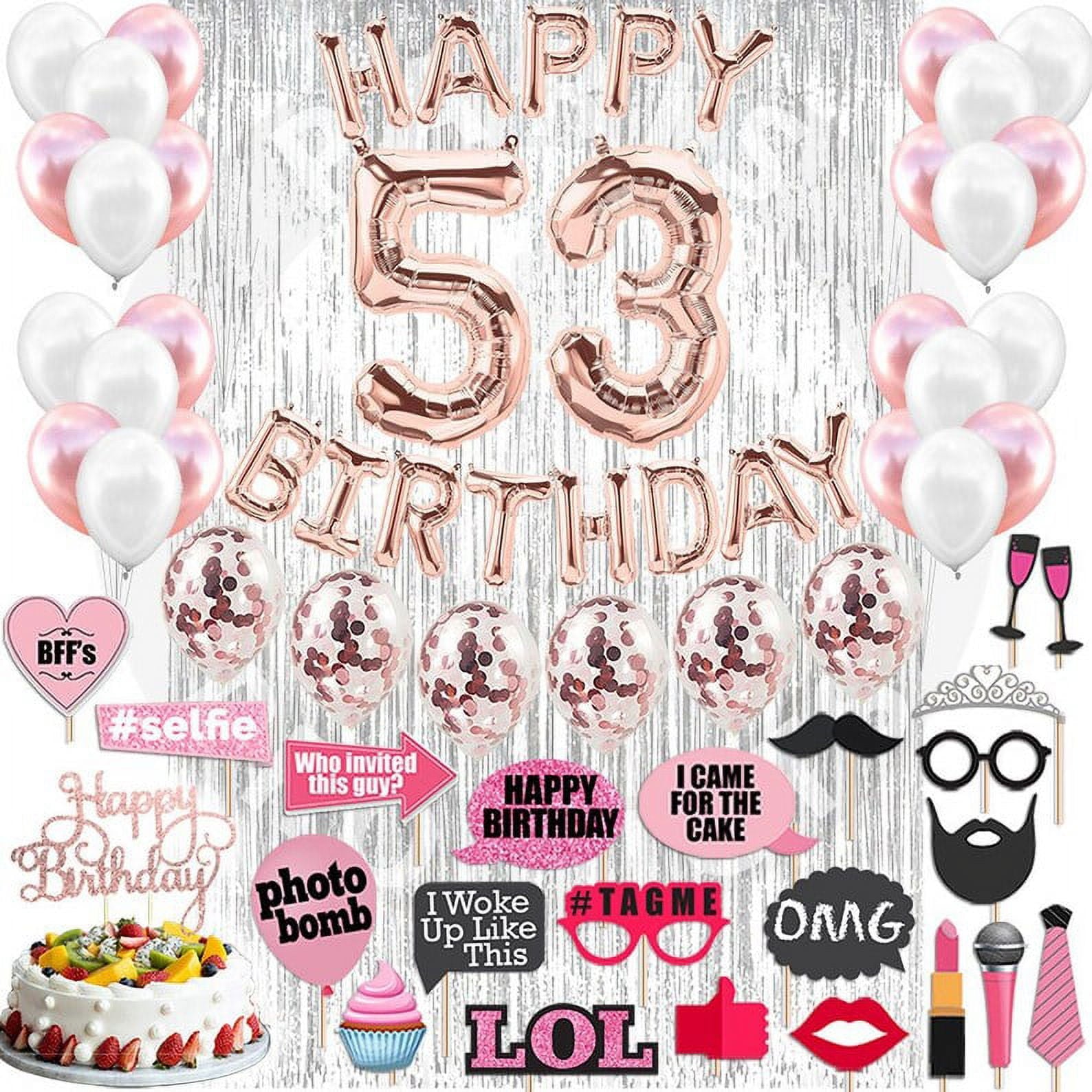 4th Birthday Decorations Party Supplies, Rose Gold 4Number Balloons 4th Foil Mylar Balloons Latex Balloon Decoration 4th Birthday Gifts