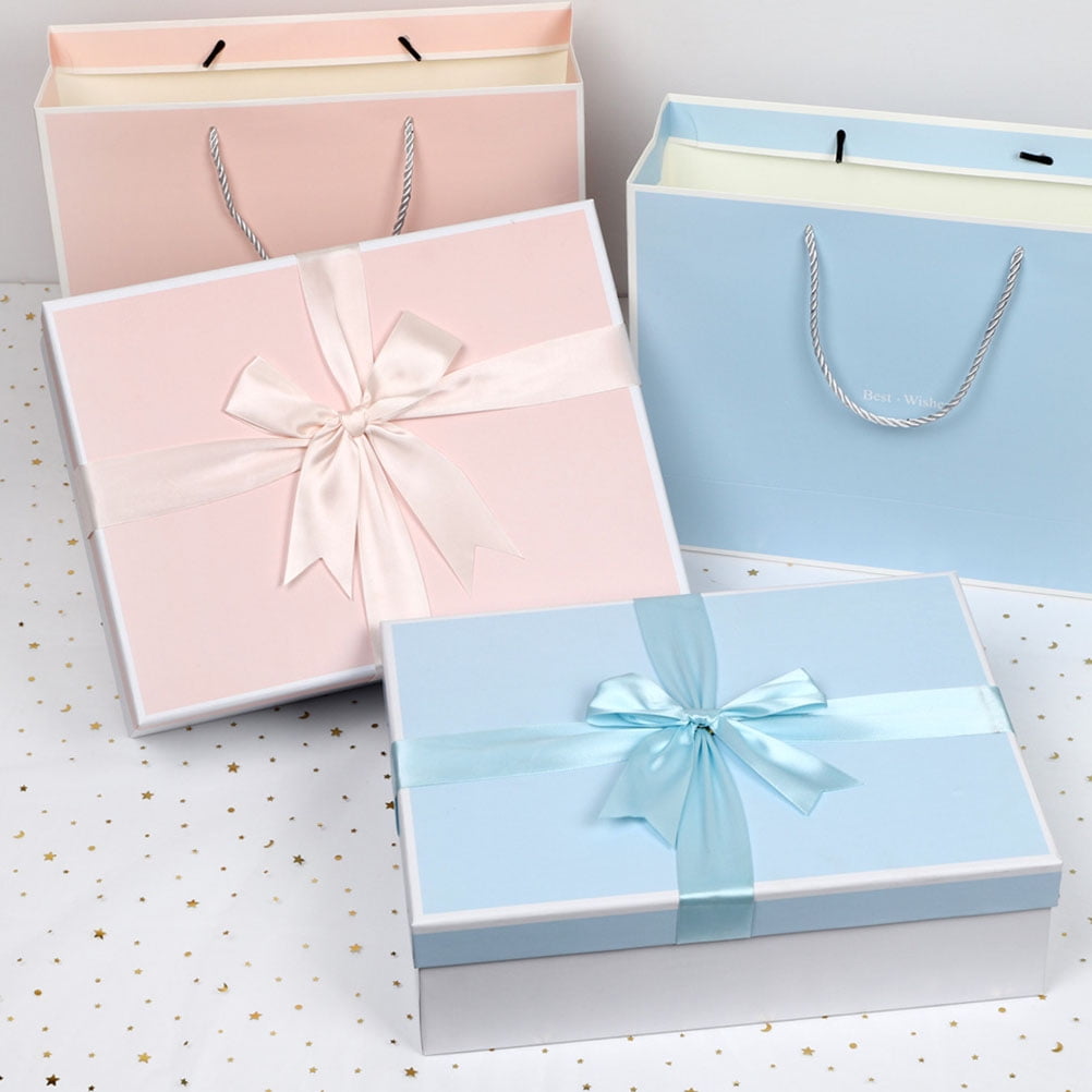 Entireivity 1pc Delicate Bow Ribbon Wrapping Box Christmas Gift Wrapper Christmas Gift Box