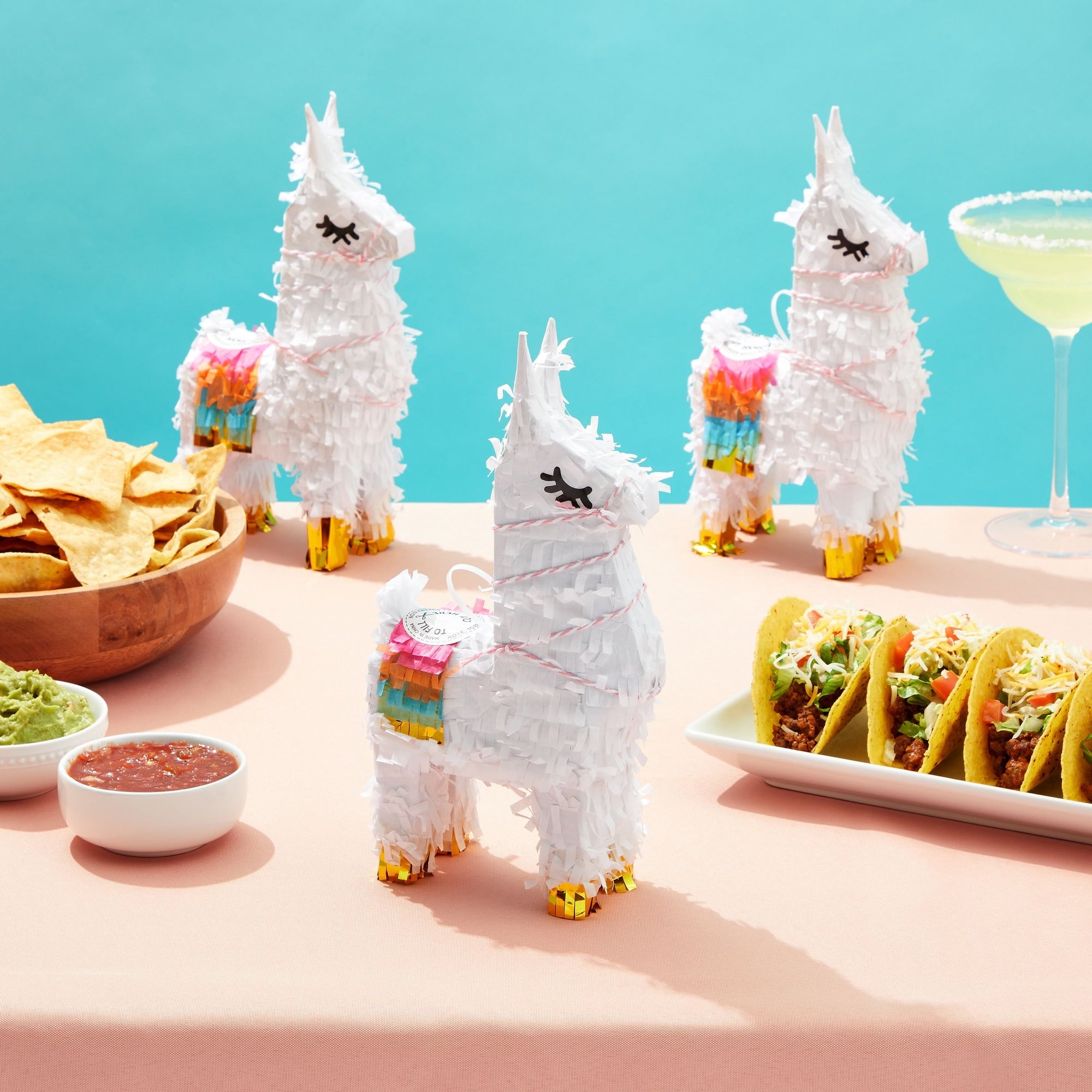 Juvale 3 Pack Mini Llama Pinata - 4.9 x 2.1 x 10.2 in. Multicolor Corrugated Paper & Gold Tissue Accents - Llama Table Decor & Party Supplies - Easy to Fill With Candy & Confetti - Ages 3-14