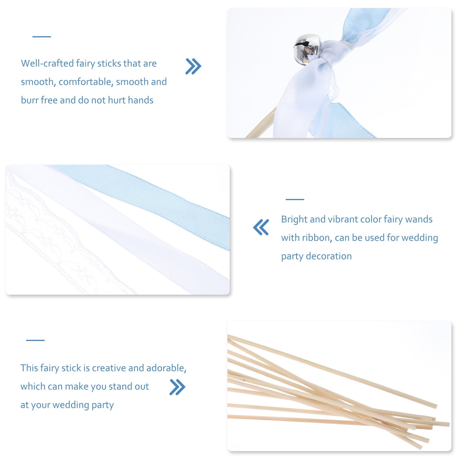 40 pcs Wedding Fairy Wand Lace Streamer Wand Lace Ribbon Sticks Party Streamers Wedding Decor
