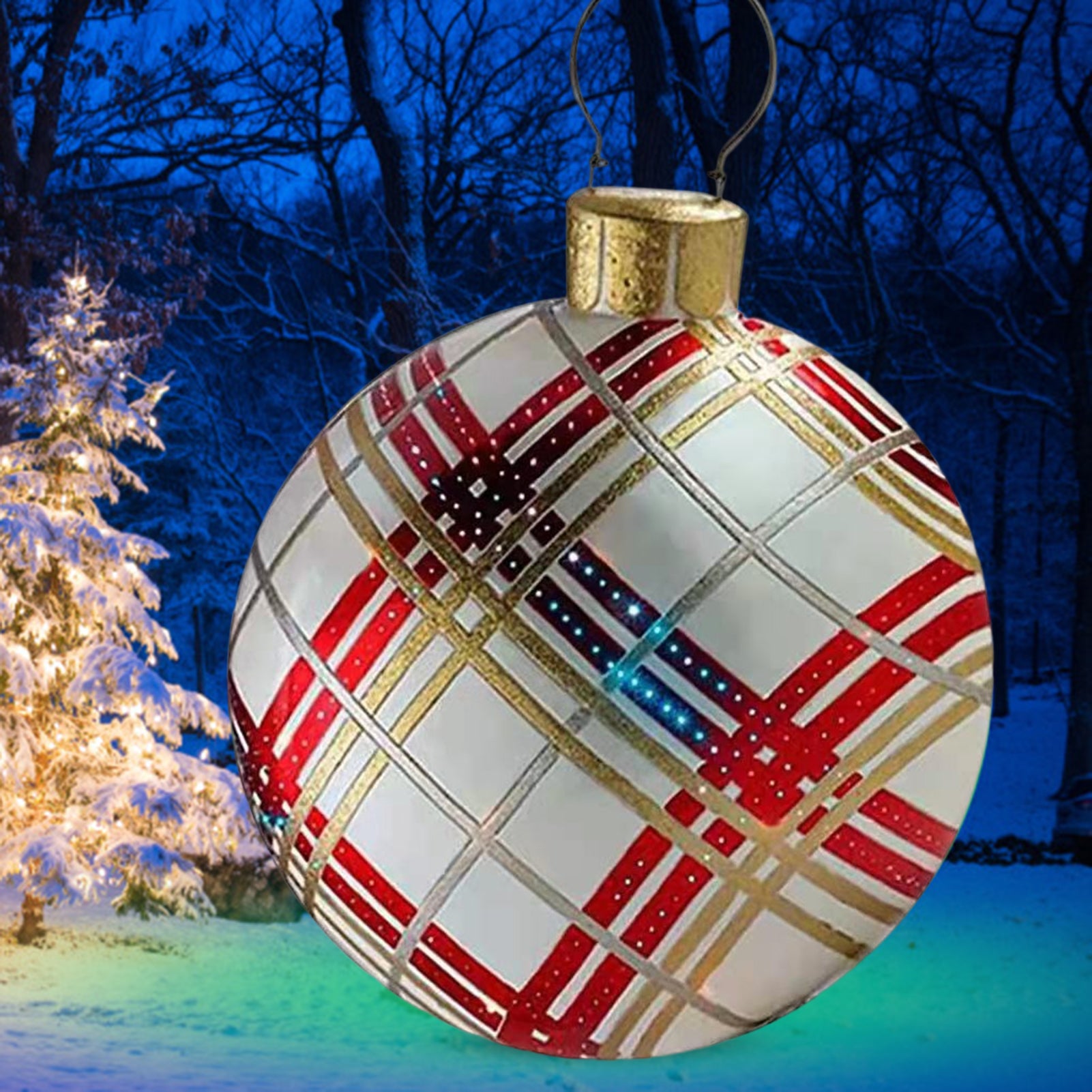 UDIYO Christmas Balls Hanging Hole Inflatable Decorative Golden Snowflake Xmas Party Balloon for Christmas