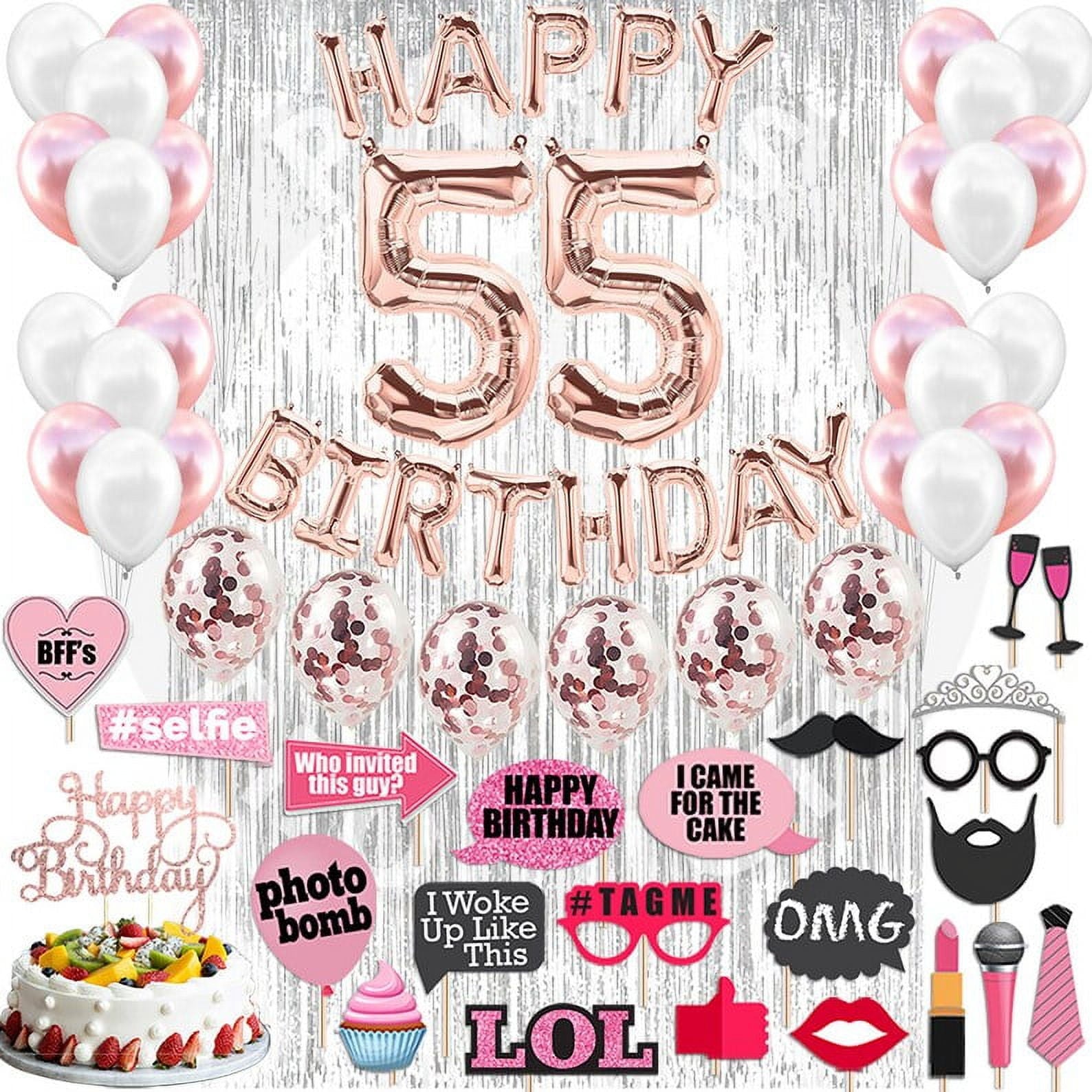 4th Birthday Decorations Party Supplies, Rose Gold 4Number Balloons 4th Foil Mylar Balloons Latex Balloon Decoration 4th Birthday Gifts
