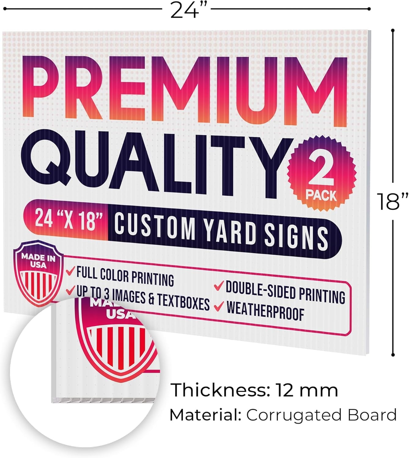 Double Sided Yard Signs, Yard Signs with Full Color Print and Text Business Signs for Outdoors (D1) (2)