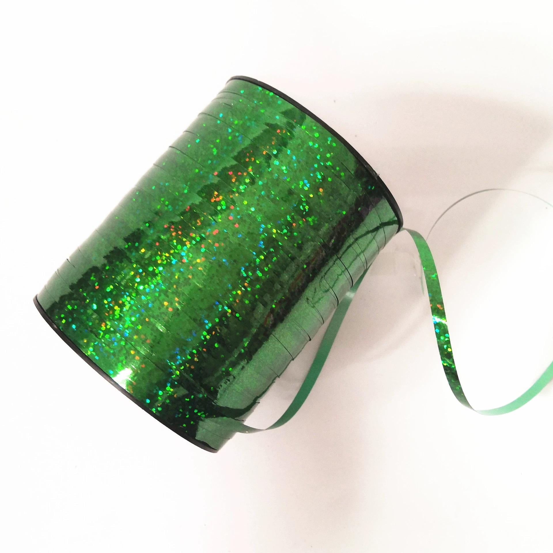 Metallic Shiny Curling Ribbon，400m，0.5cm for Crafts,Gift Wrapping, Balloon String, Baby Shower, Parties & Festivals, Florist Flowers (Laser green)