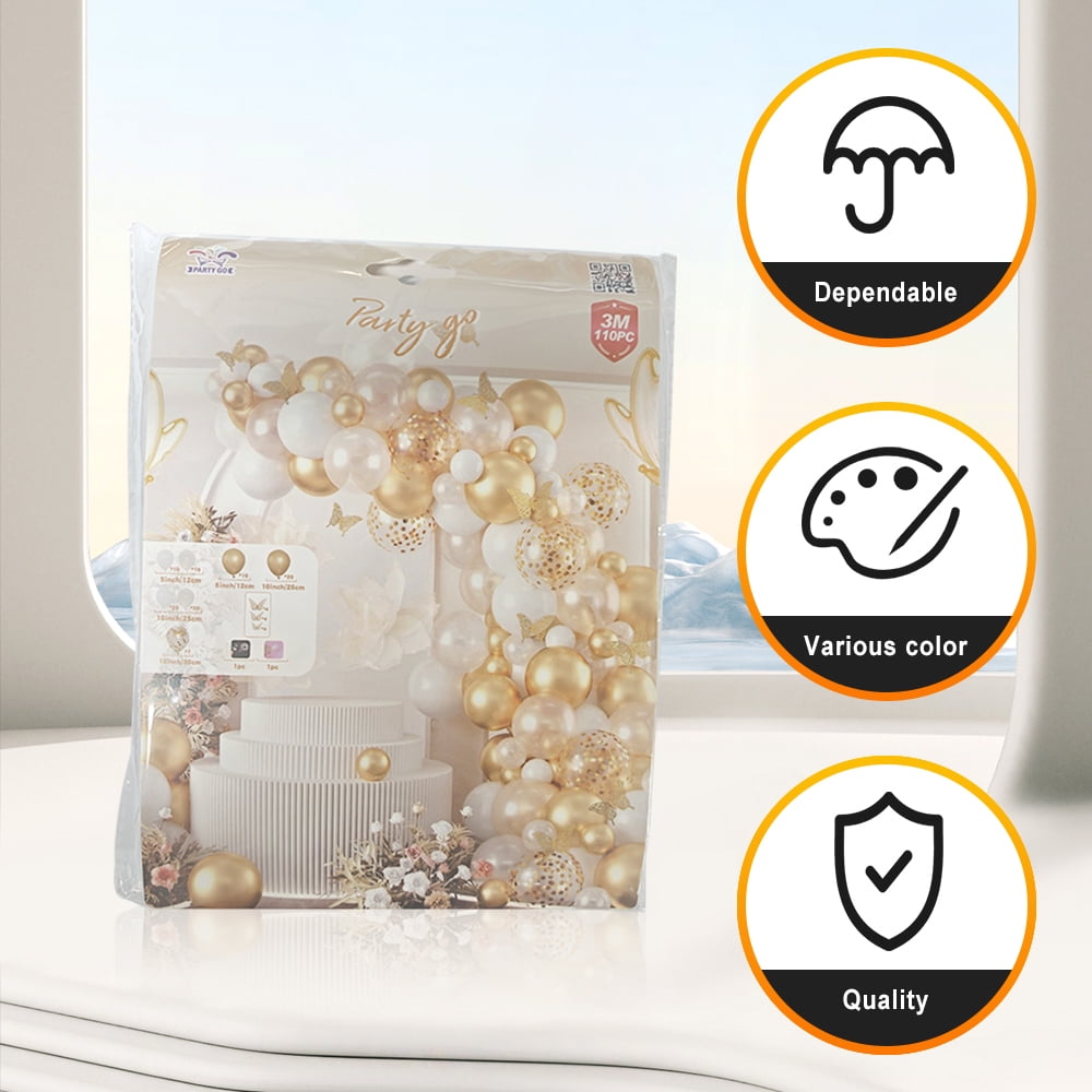 Light luxury gold+dynamic butterfly: balloon set with air pump, time-saving and high-end layout, 111 pieces to fill the atmosphere