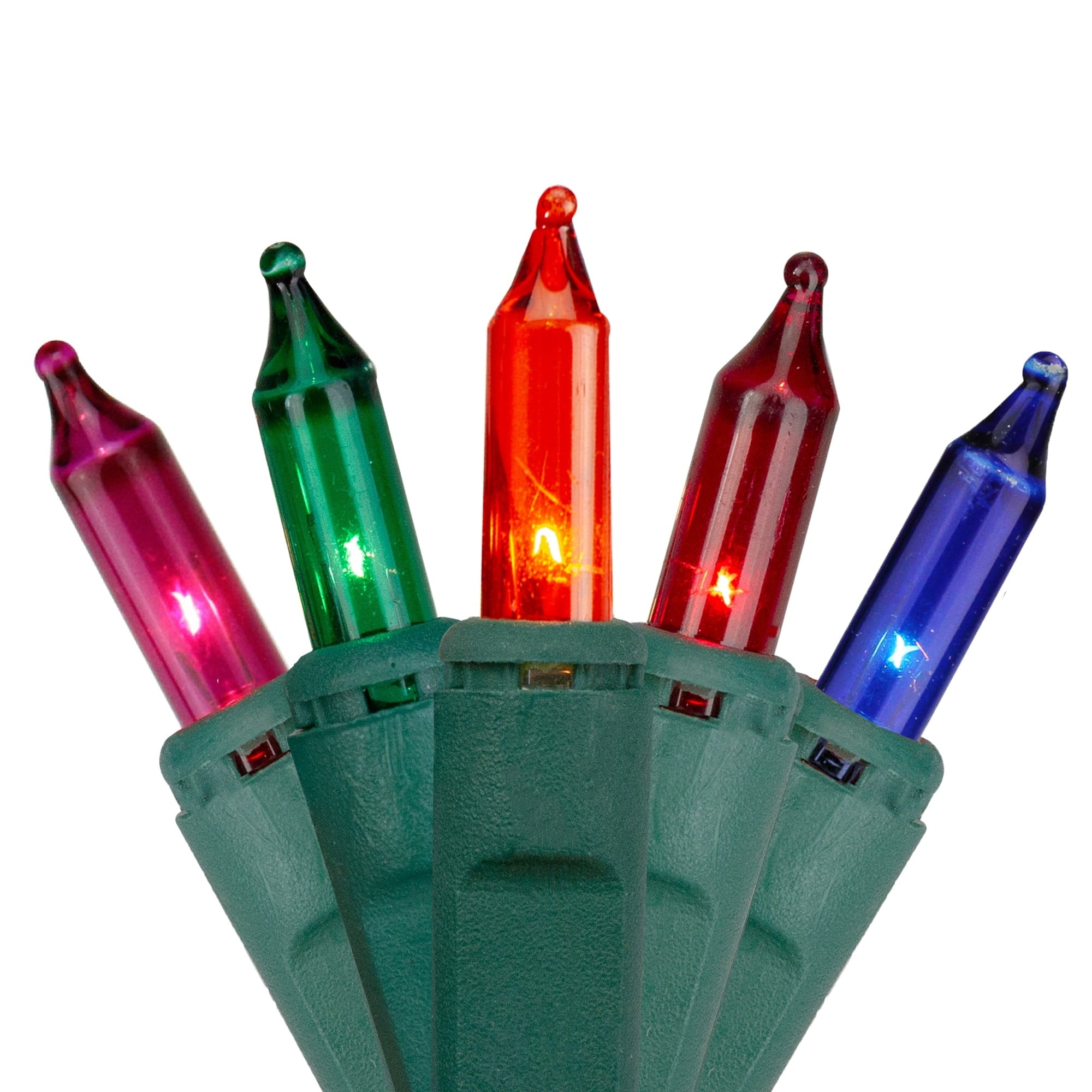 300 Count Multi-Color Mini Christmas Light Garland Set - Green Wire 18'