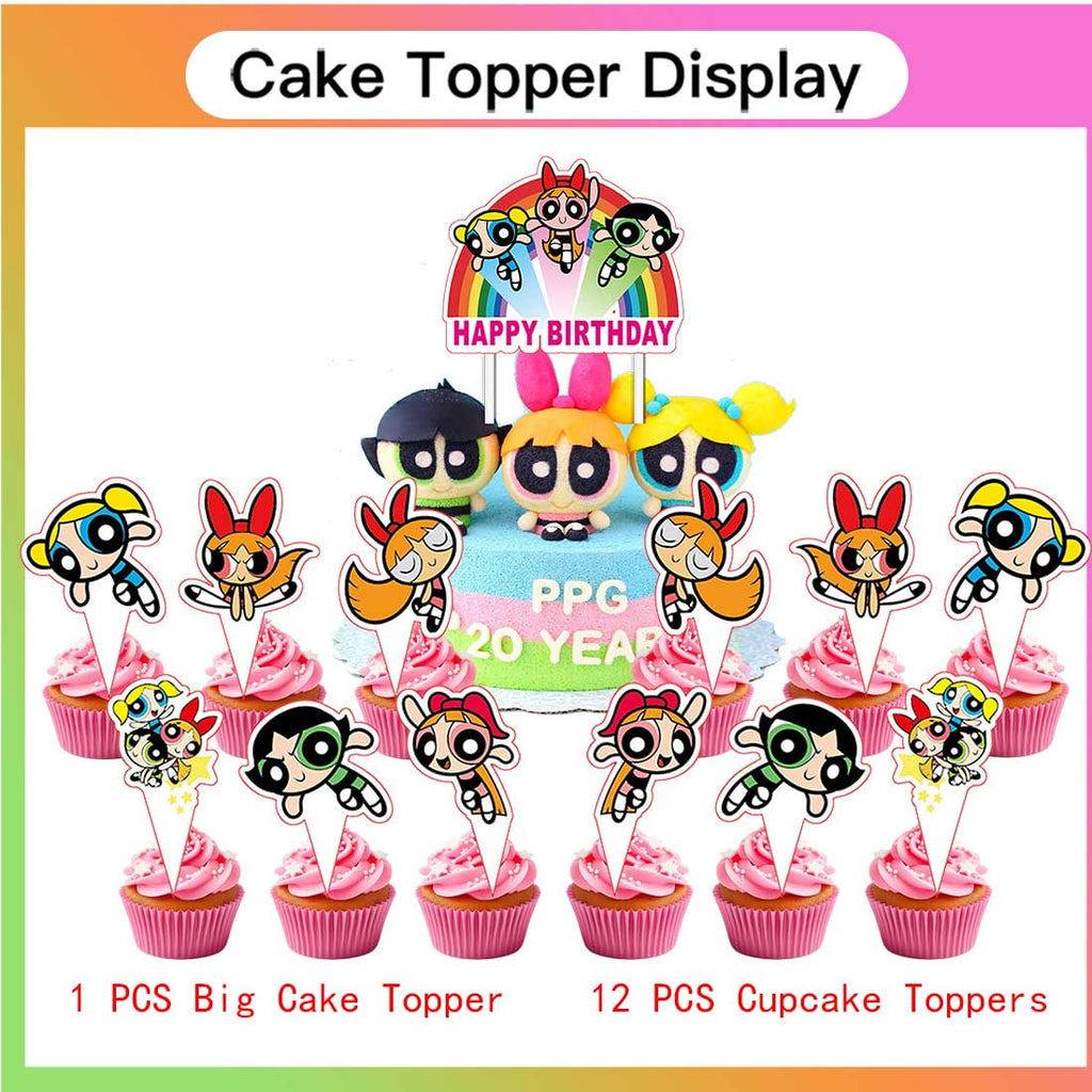 The Powerpuff Girls Party Supplies Decor Tableware Backdrop Banner Cake Topper Balloons Birthday Decorations