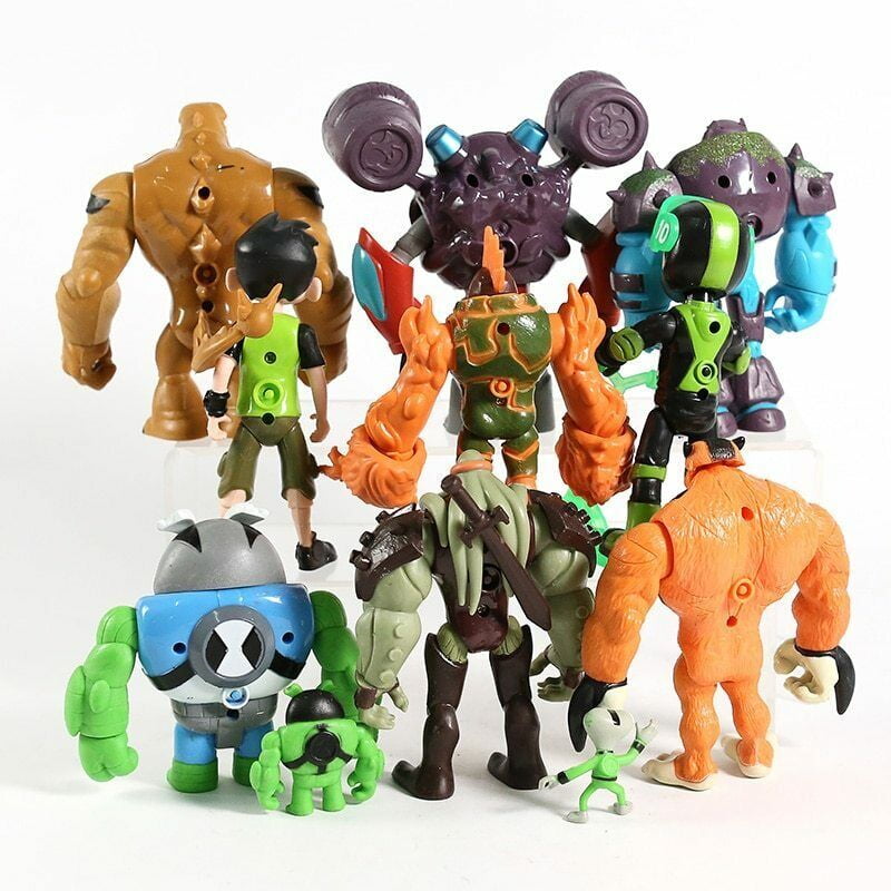 11PCS Ben 10 Action Figures Toy Set Tennyson Four Arms Heatblast Gift Cake Topper