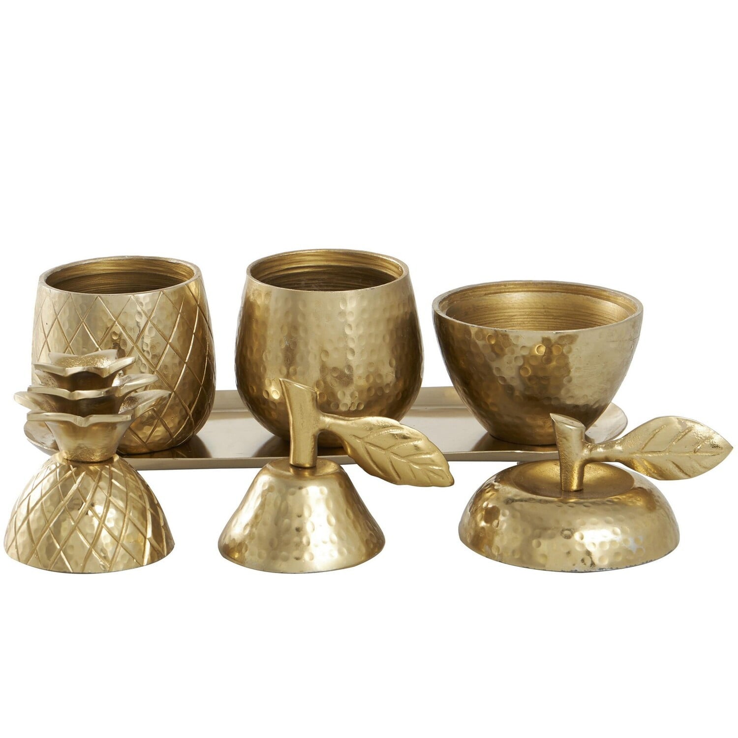 Urban Designs 4-Piece Decorative Table Centerpiece Storage Jar Set - Gold