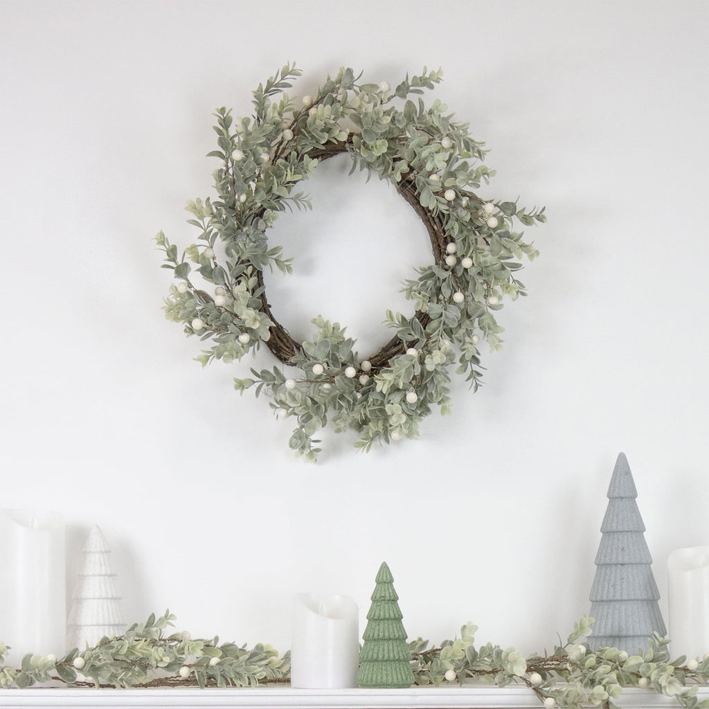 Northlight Real Touch™️ Berry and Eucalyptus Christmas Garland - 5' x 8" - Unlit