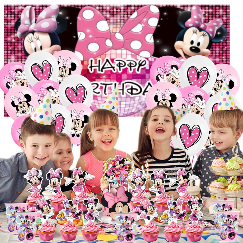 Mouse Birthday Party Supplies Balloons Plates Decoration Cake Topper Decor Tableware Banner Backdrop